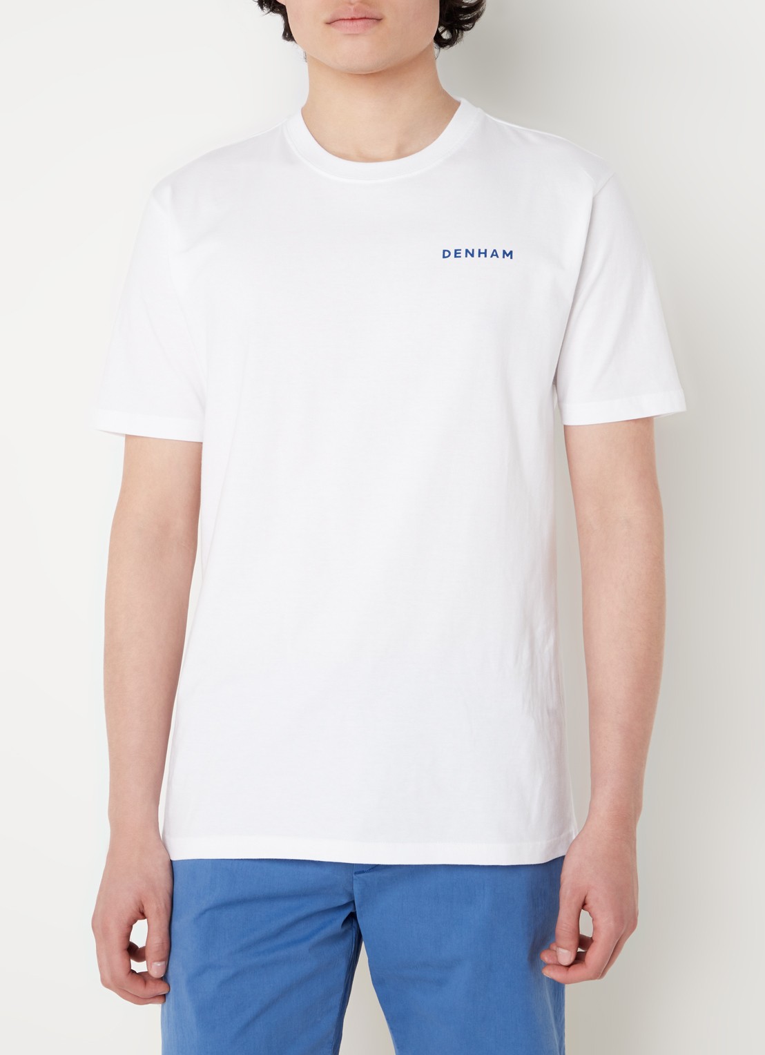 Denham Dev T-shirt met logo- en backprint - achterkant 4 wit