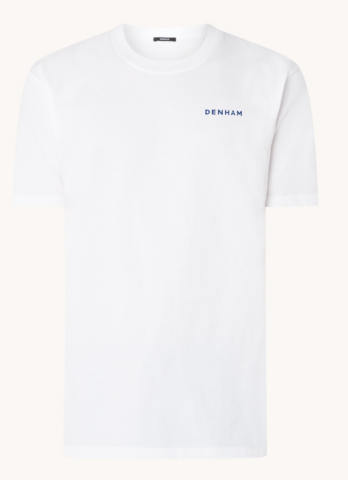 Denham Dev T-shirt met logo- en backprint - voorkant 2 wit
