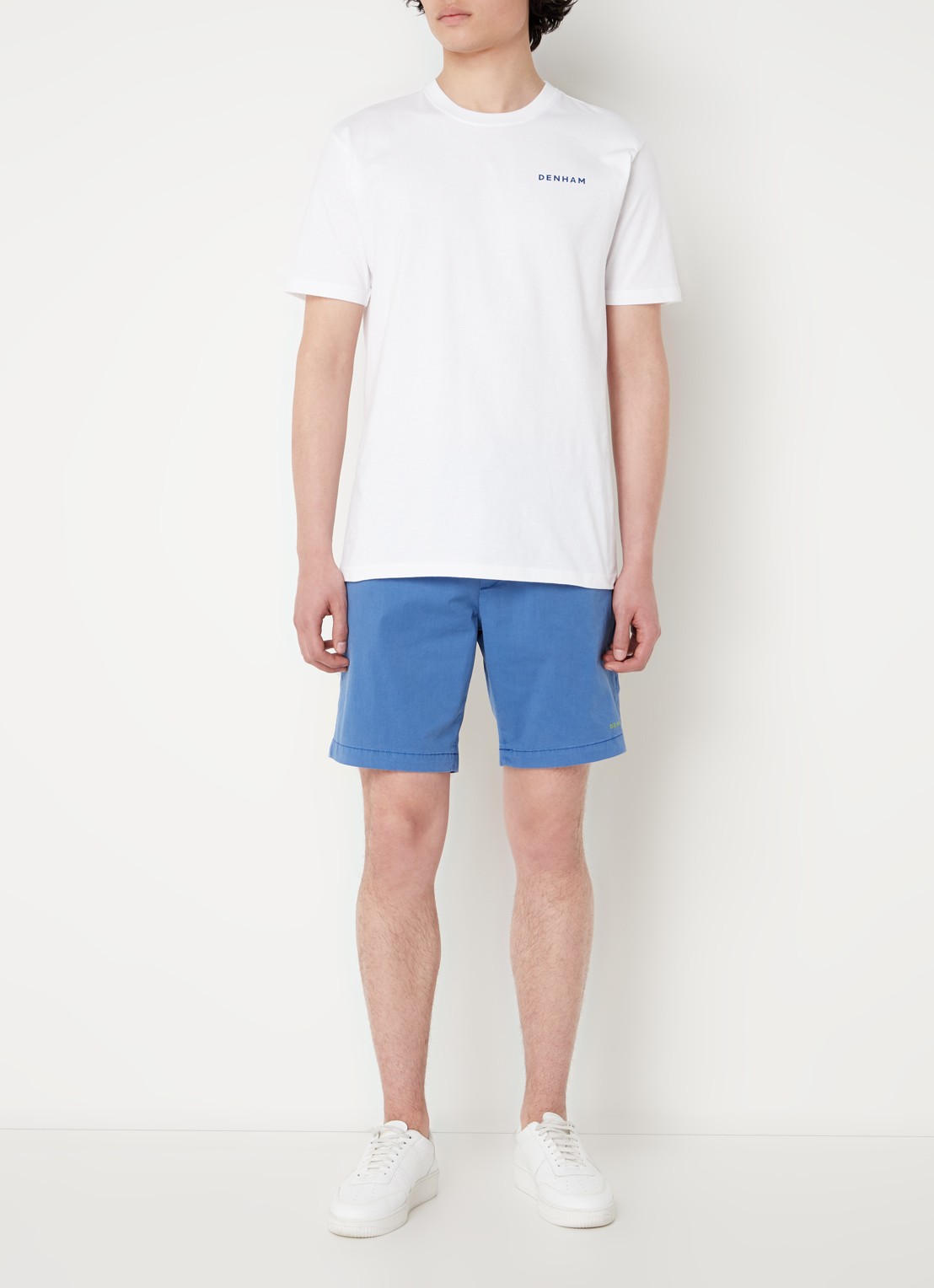 Denham Dev T-shirt met logo- en backprint - voorkant 3 wit