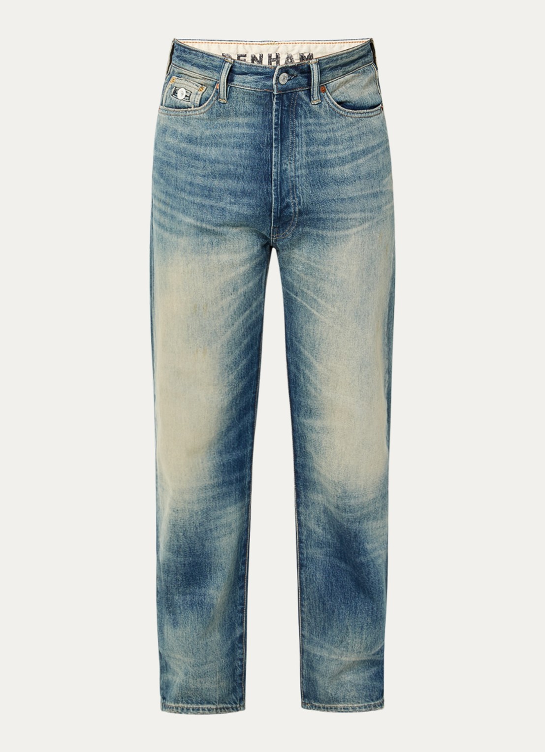 Denham Eastwider Henry straight leg jeans met lichte wassing - voorkant 2 indigo