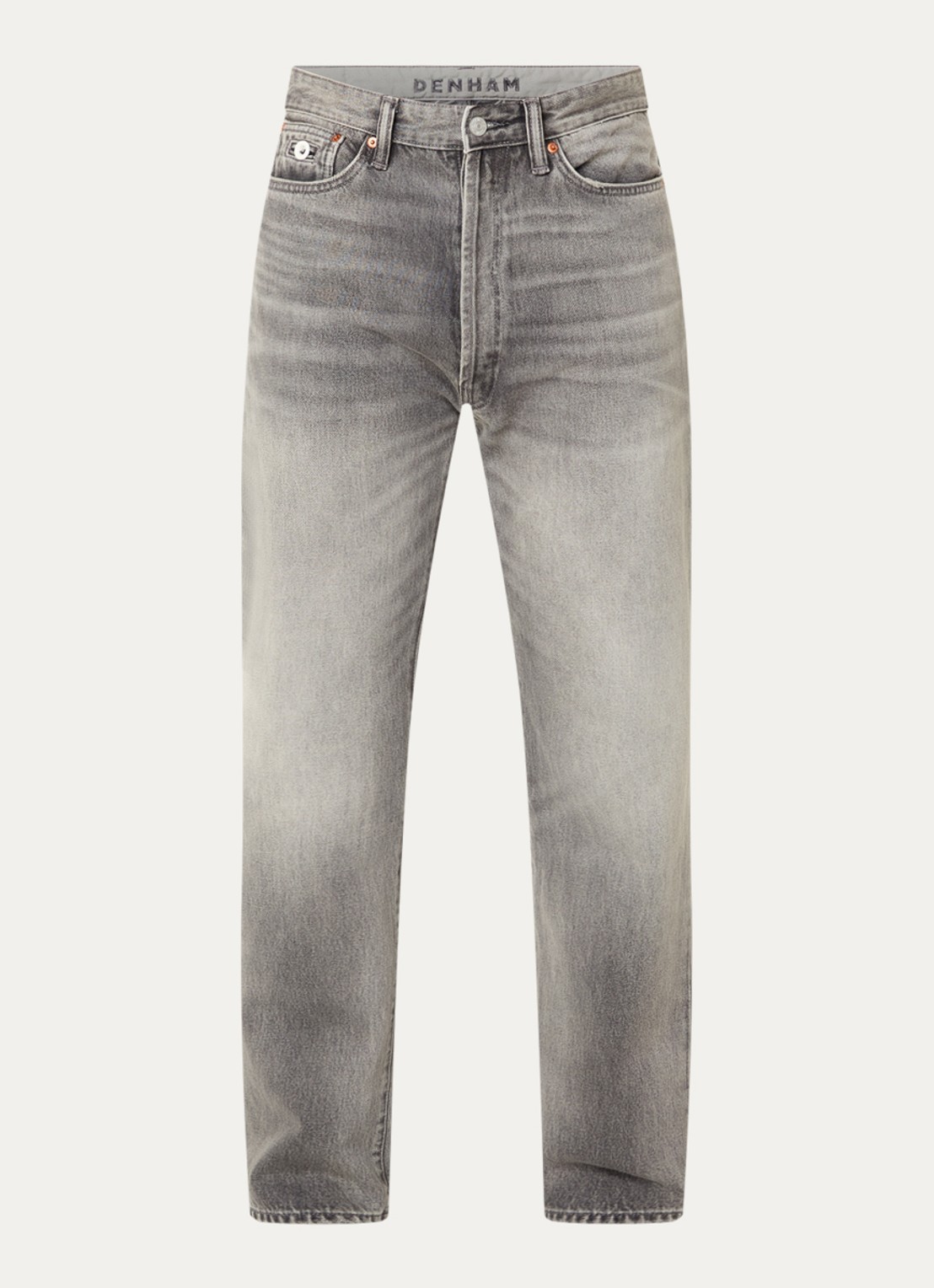 Denham Eastwider straight leg jeans met gekleurde wassing - voorkant 4 lichtgrijs