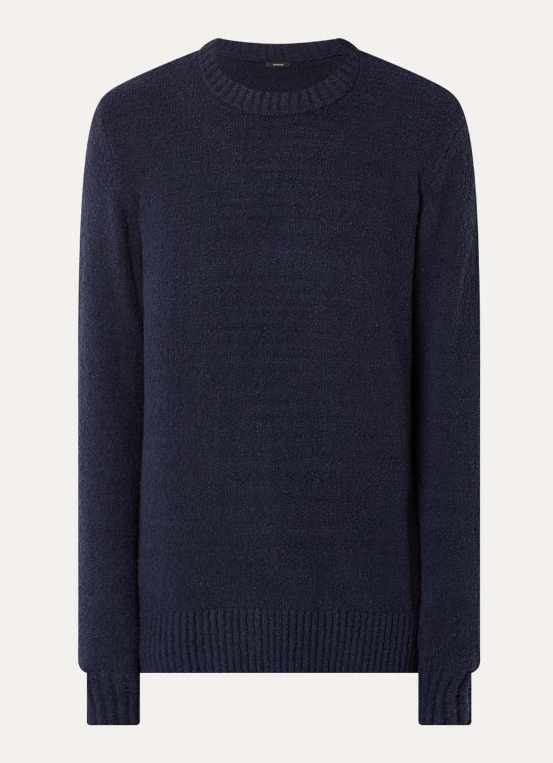 Denham Grofgebreide trui met ronde hals - voorkant 2 donkerblauw
