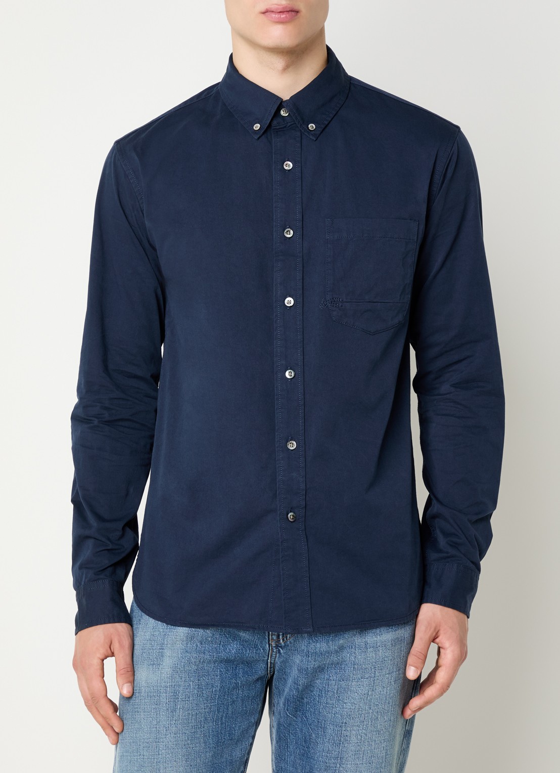 Denham Guilty regular fit overhemd met borstzak - detail 4 donkerblauw