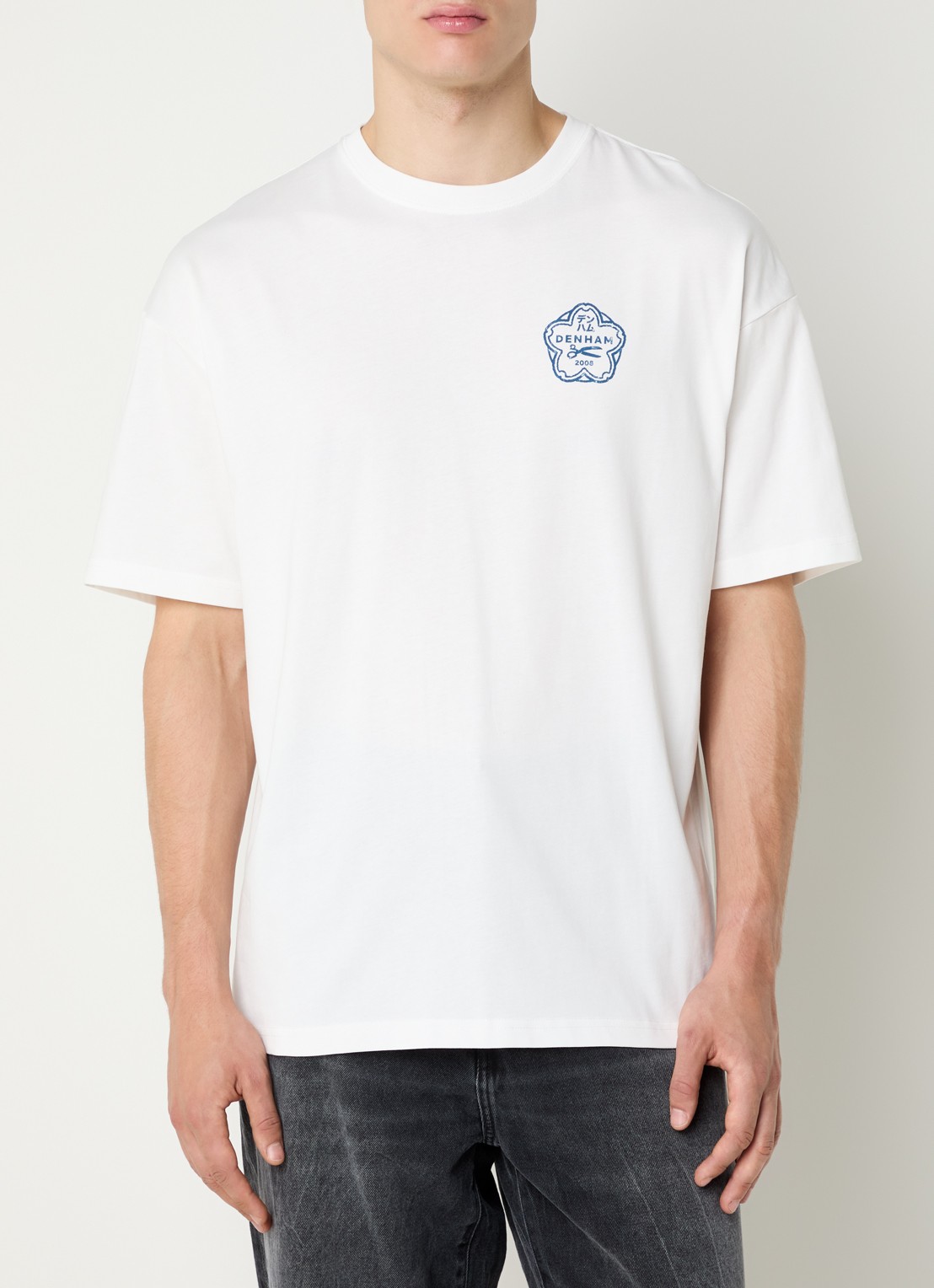 Denham Himari T-shirt met logo- en backprint - achterkant 4 wit