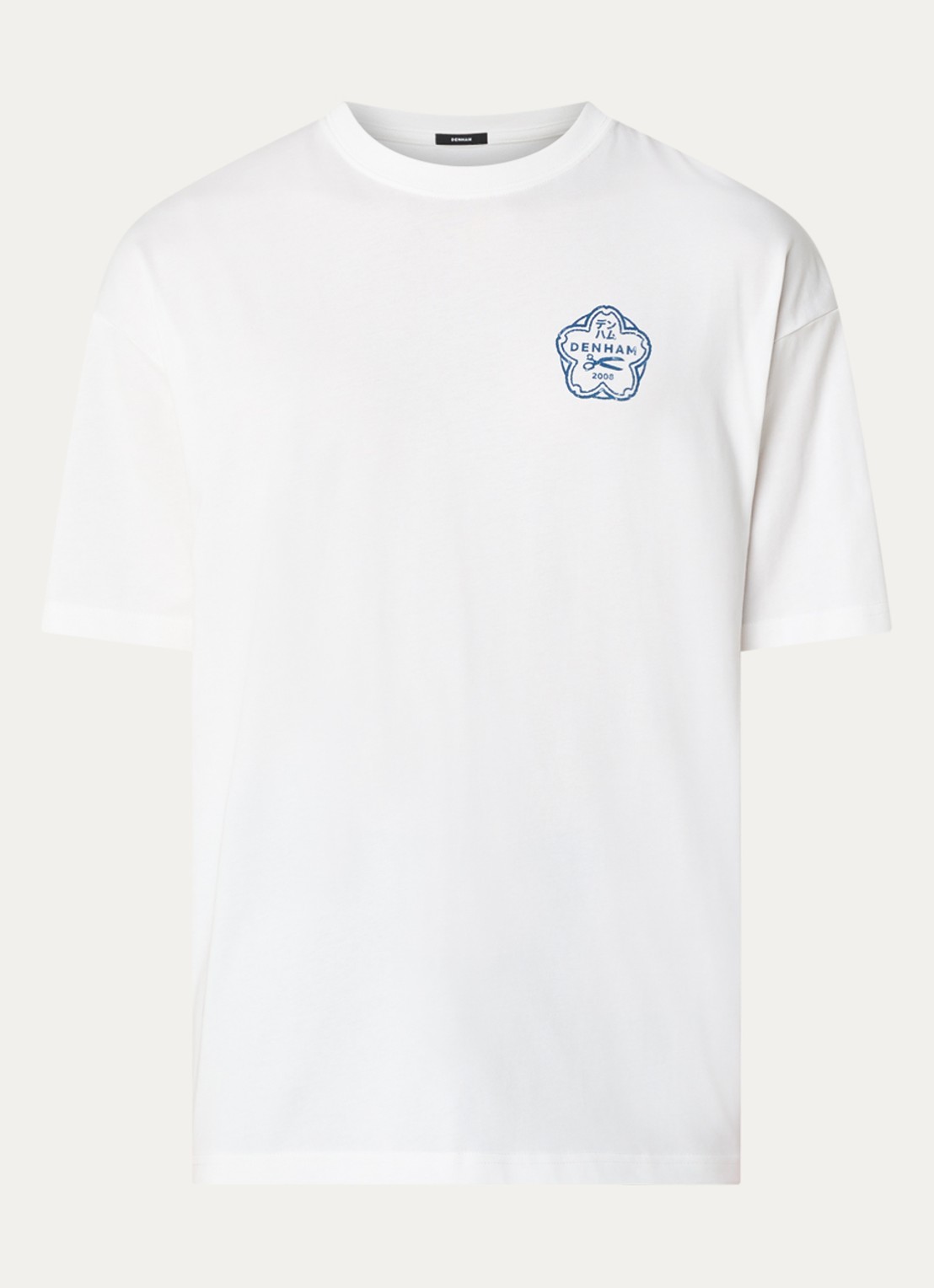 Denham Himari T-shirt met logo- en backprint - voorkant 2 wit