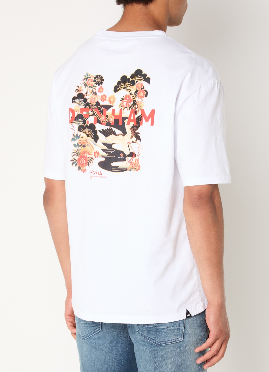 Denham Kansai T-shirt met logo- en backprint - detail 4 wit