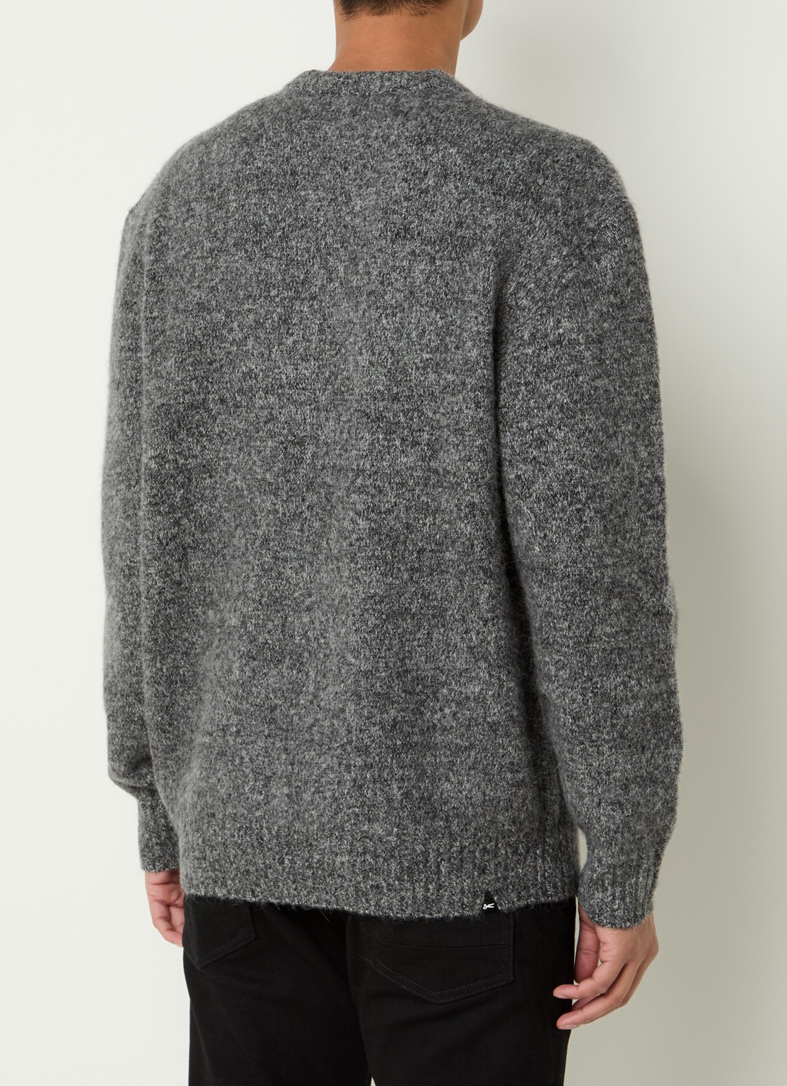 Denham Keagan grofgebreide trui in alpaca wolblend - achterkant 4 antraciet