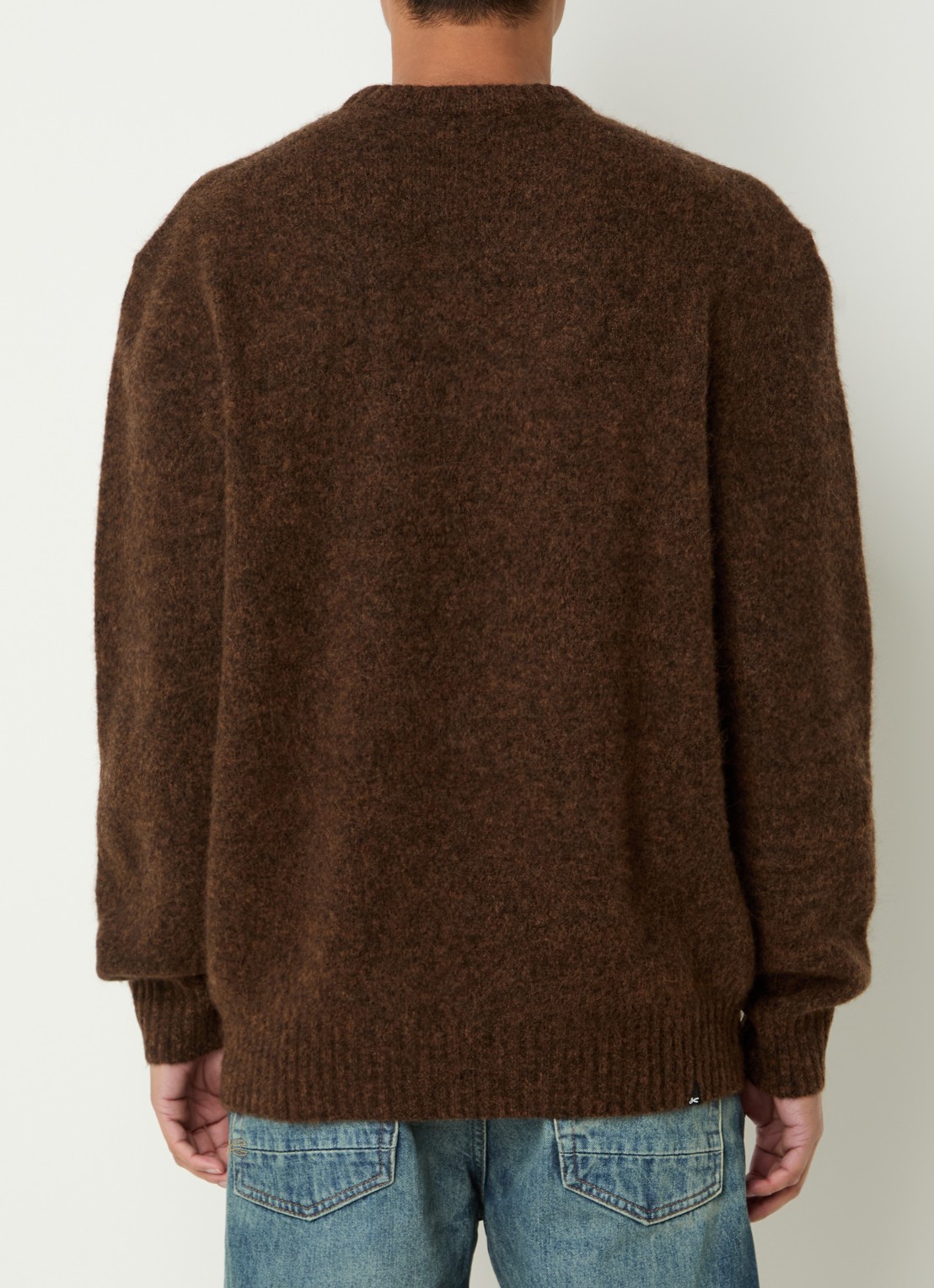 Denham Keagan grofgebreide trui in alpaca wolblend - achterkant 2 bruin