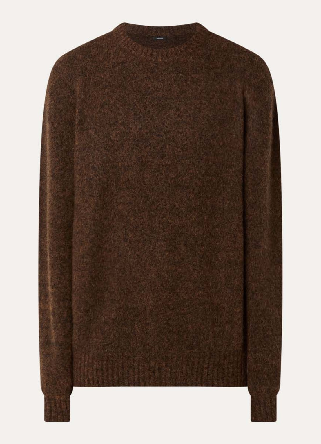 Denham Keagan grofgebreide trui in alpaca wolblend - voorkant 3 bruin