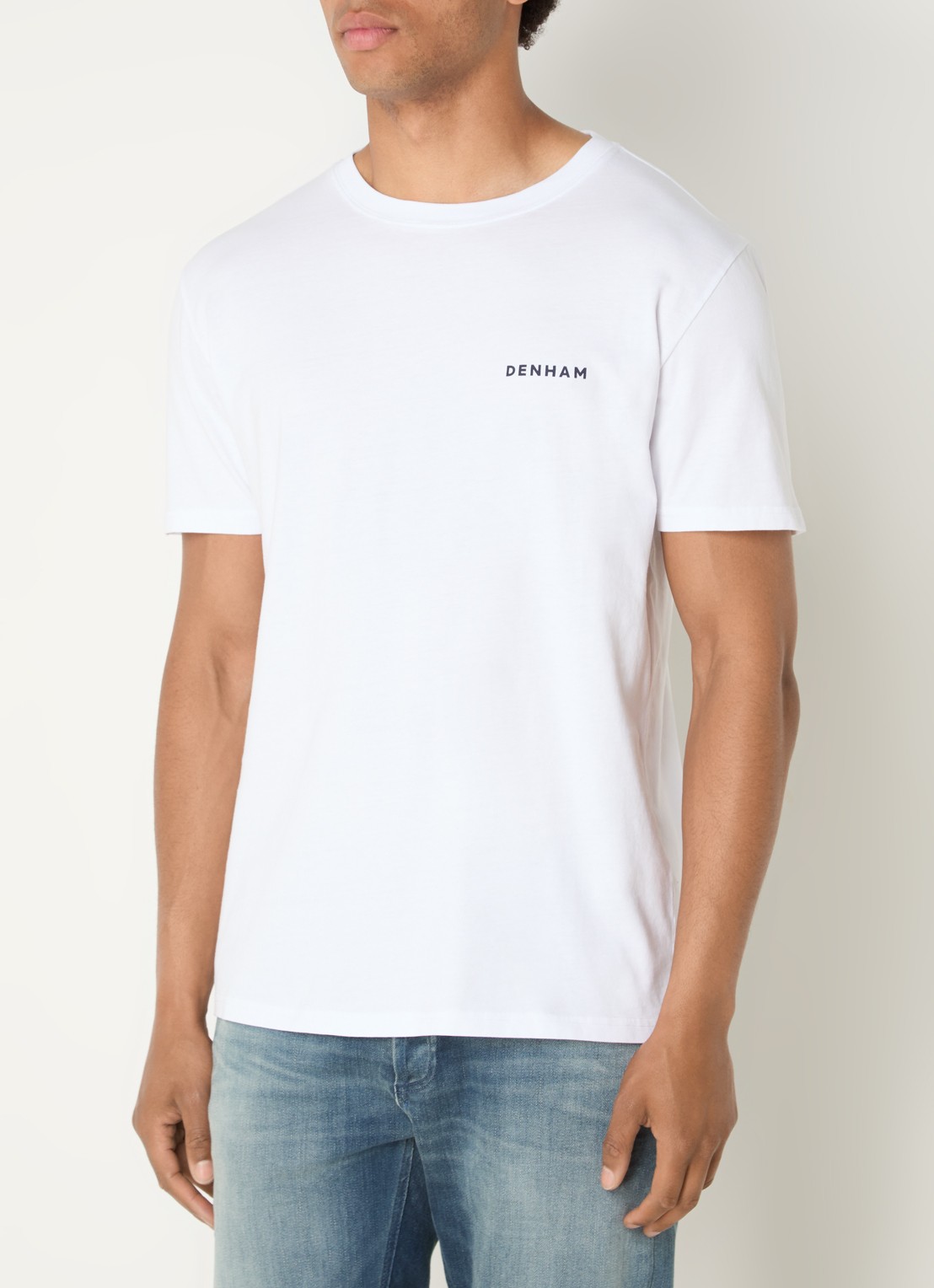 Denham Kyoto T-shirt met logo- en backprint - achterkant 3 wit