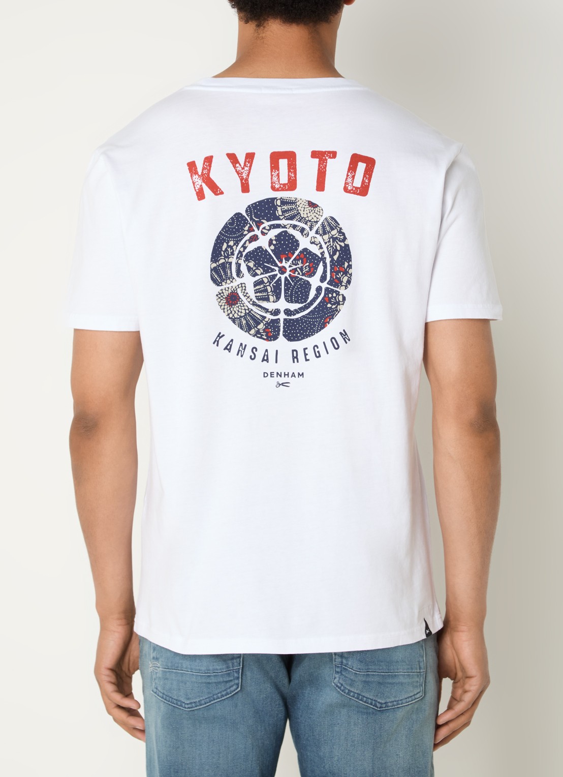 Denham Kyoto T-shirt met logo- en backprint - detail 4 wit