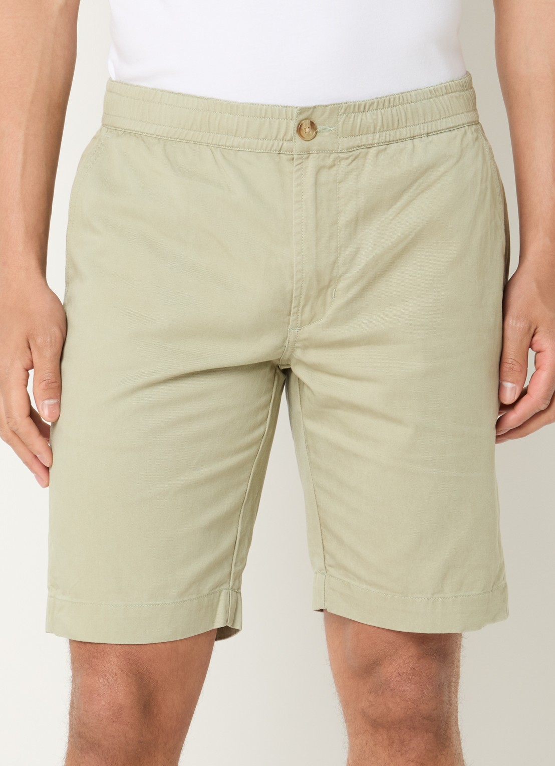 Denham Luca straight fit chino met steekzakken - detail 4 groen