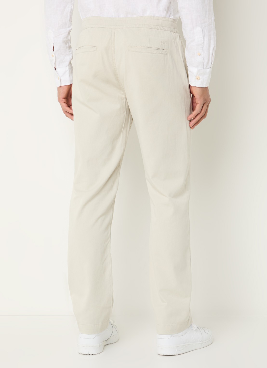 Denham Luca straight fit chino met steekzakken - achterkant beige