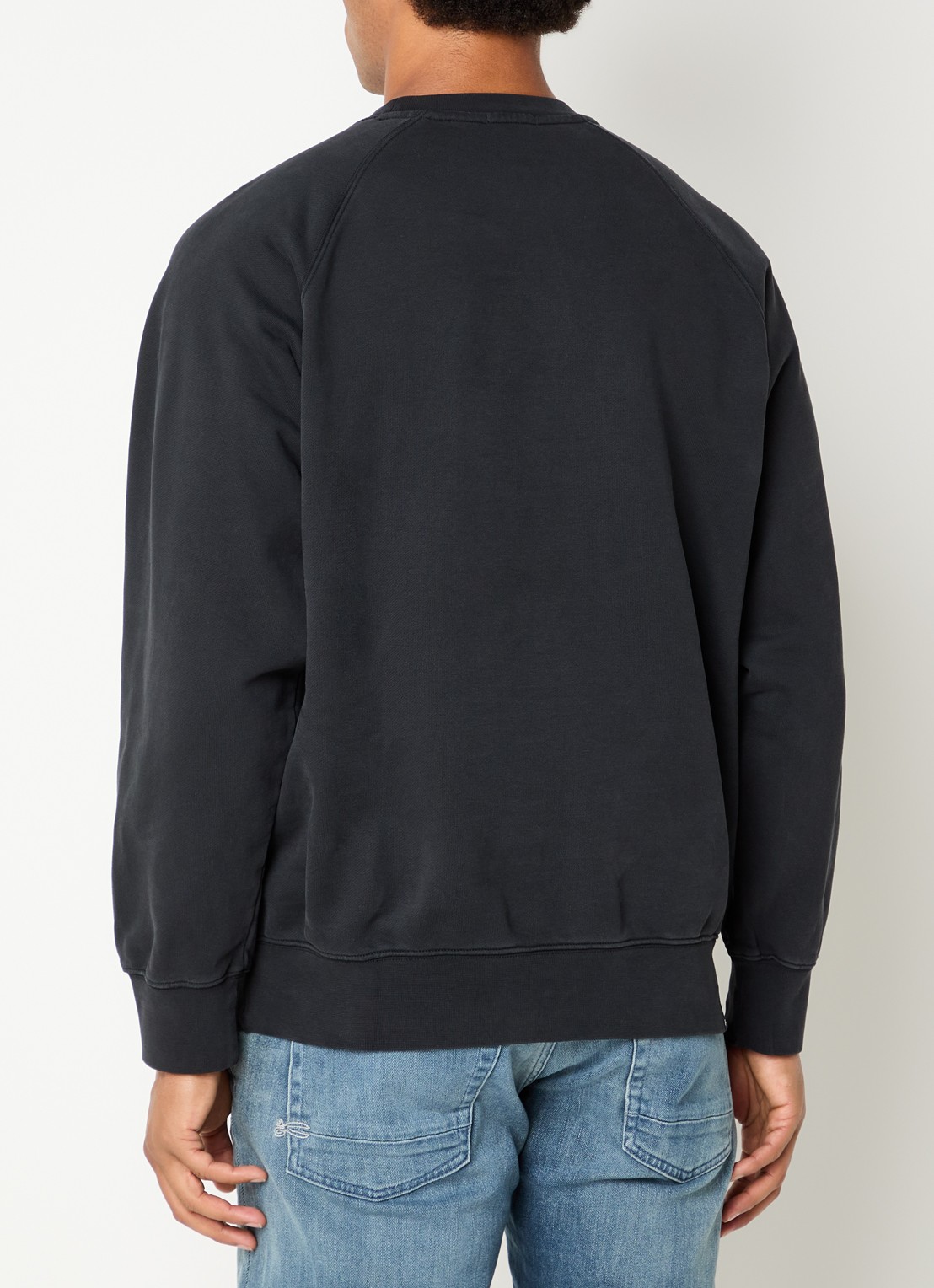 Denham Luke sweater met logoprint - achterkant 4 antraciet