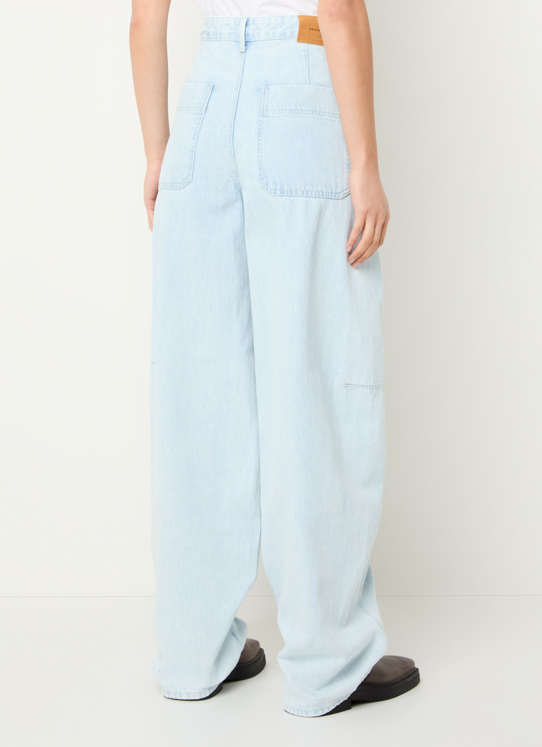 Denham Maki high waist wide leg jeans met lichte wassing  - achterkant 5 indigo
