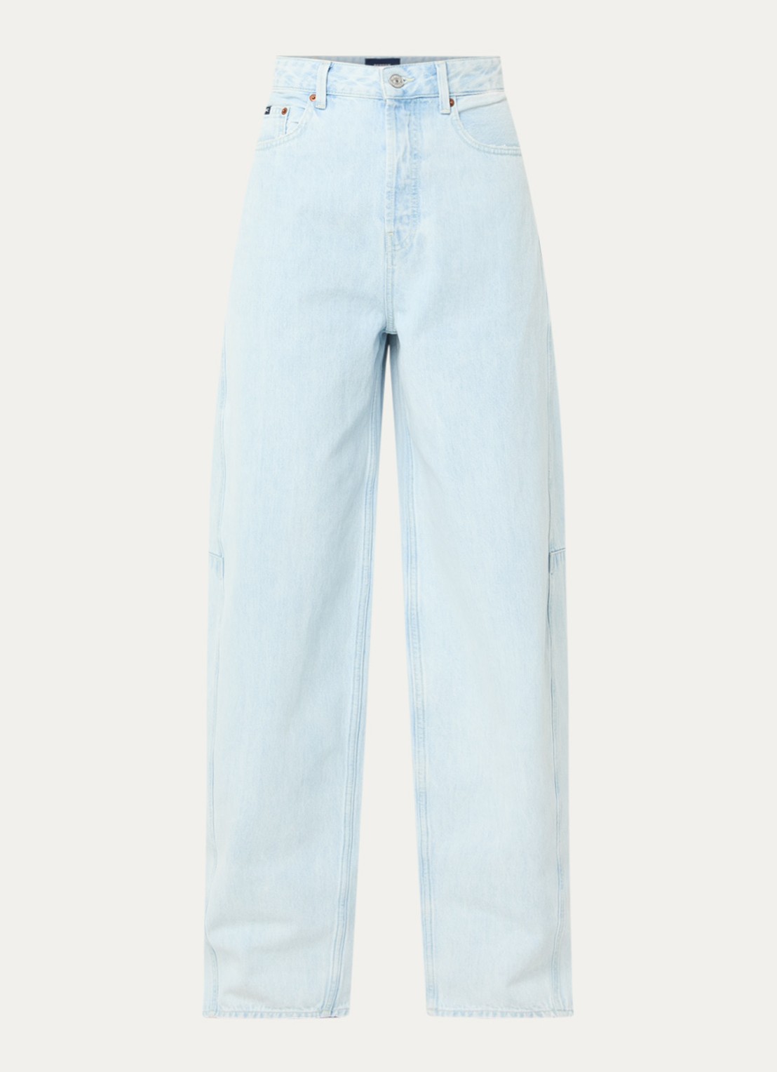 Denham Maki high waist wide leg jeans met lichte wassing  - voorkant 3 indigo
