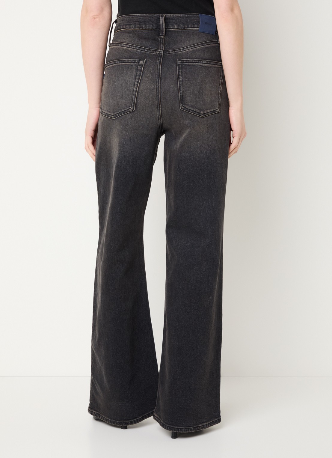 Denham Miku high waist flared jeans met gekleurde wassing  - achterkant 3 antraciet