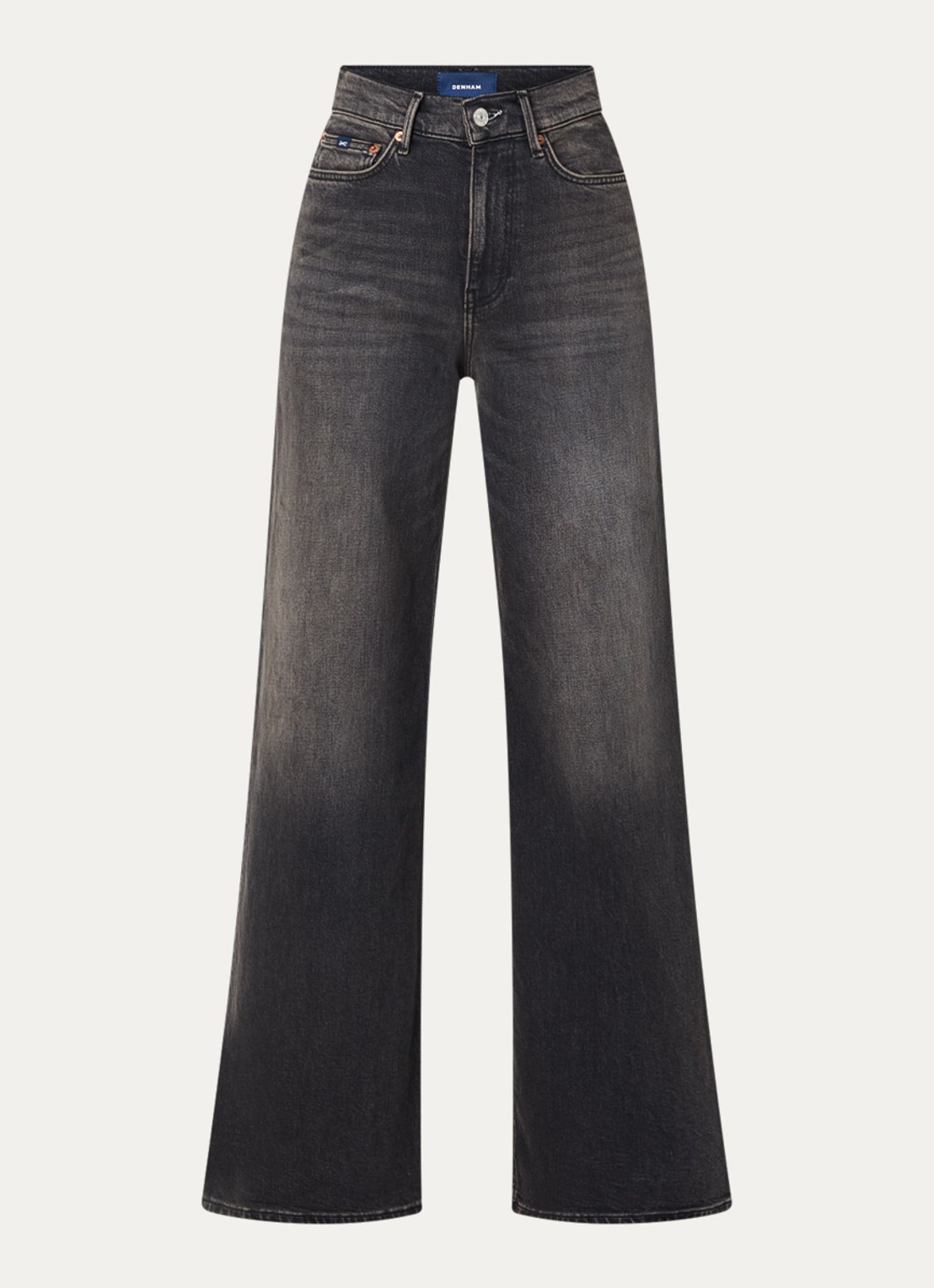 Denham Miku high waist flared jeans met gekleurde wassing  - voorkant antraciet