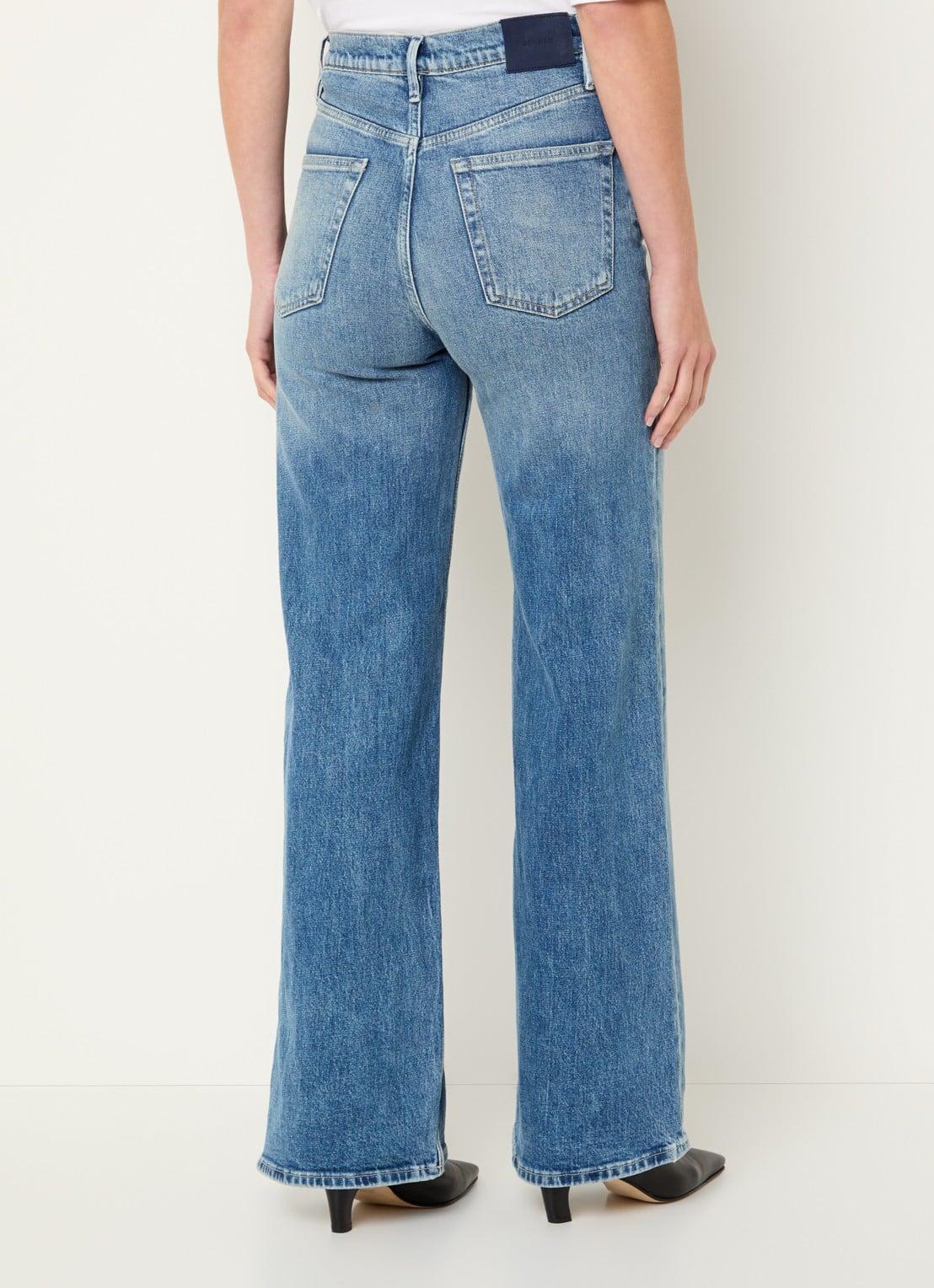 Denham Miku high waist flared jeans met medium wassing - achterkant 5 indigo