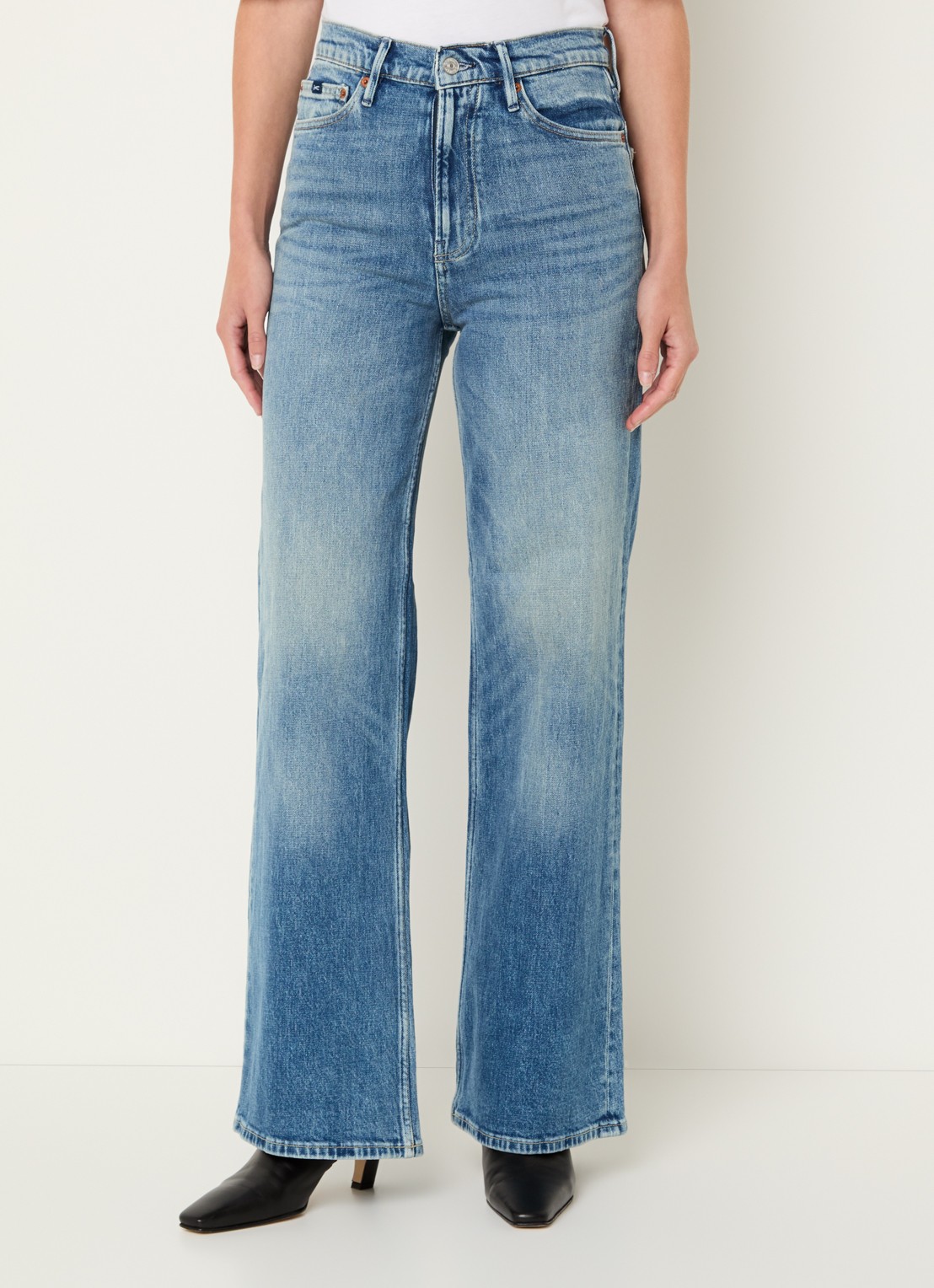 Denham Miku high waist flared jeans met medium wassing - detail 3 indigo