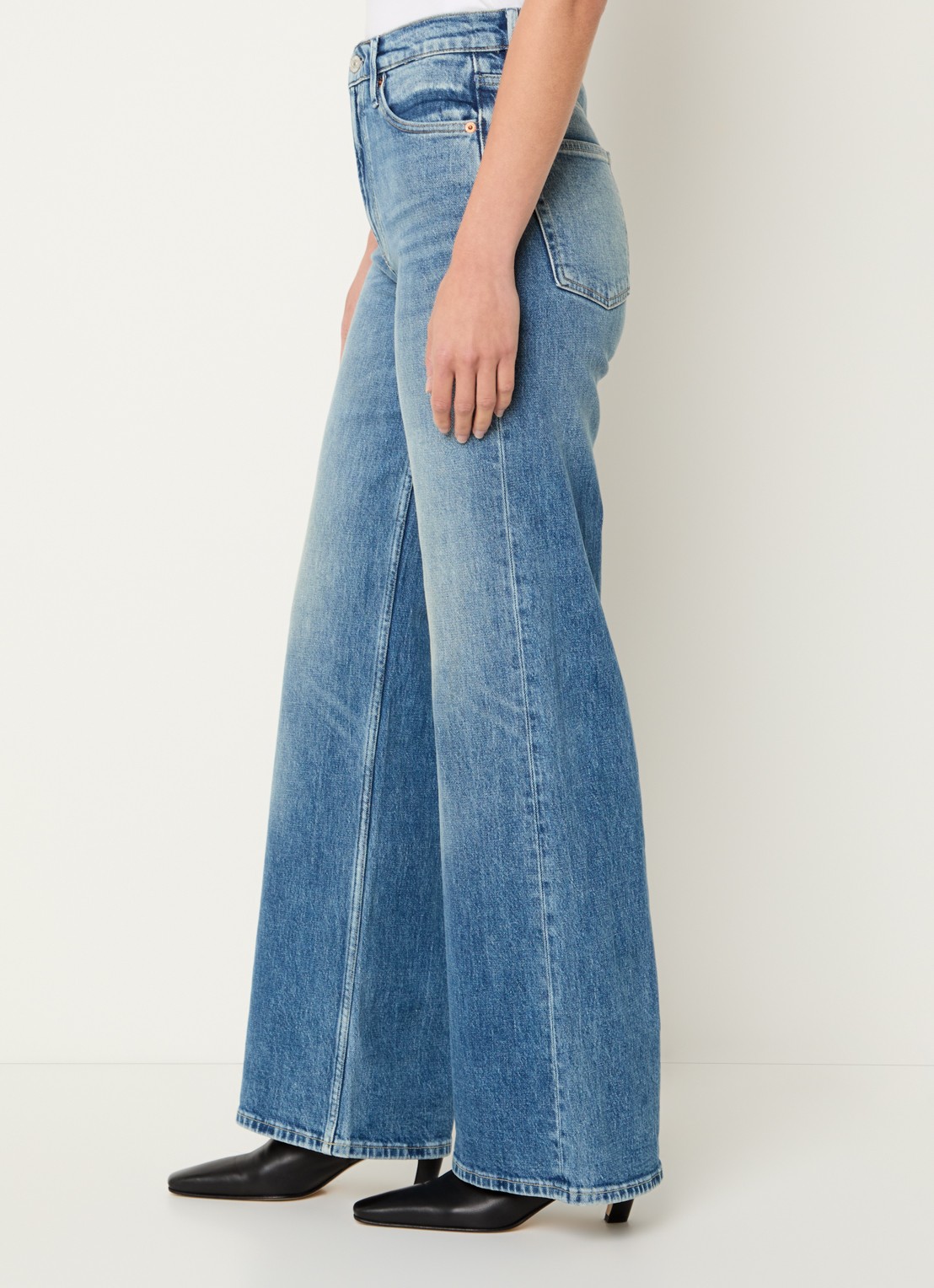 Denham Miku high waist flared jeans met medium wassing - detail 4 indigo