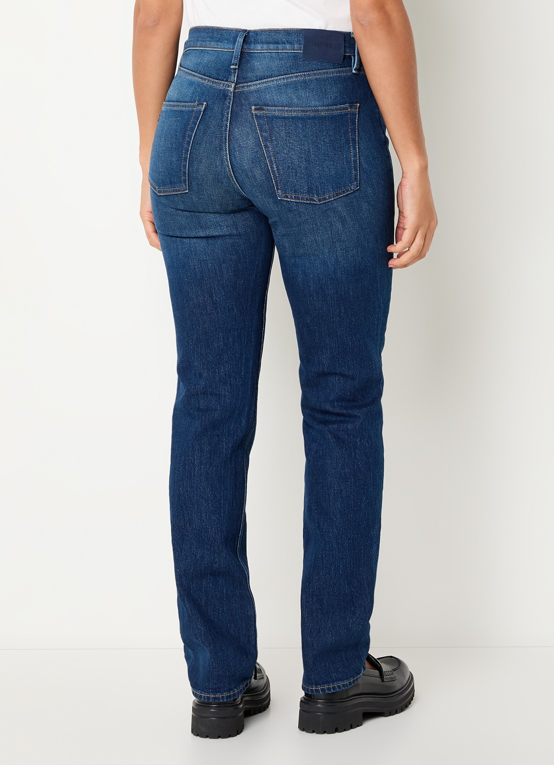 Denham Mizuki high waist slim fit jeans met donkere wassing - achterkant indigo