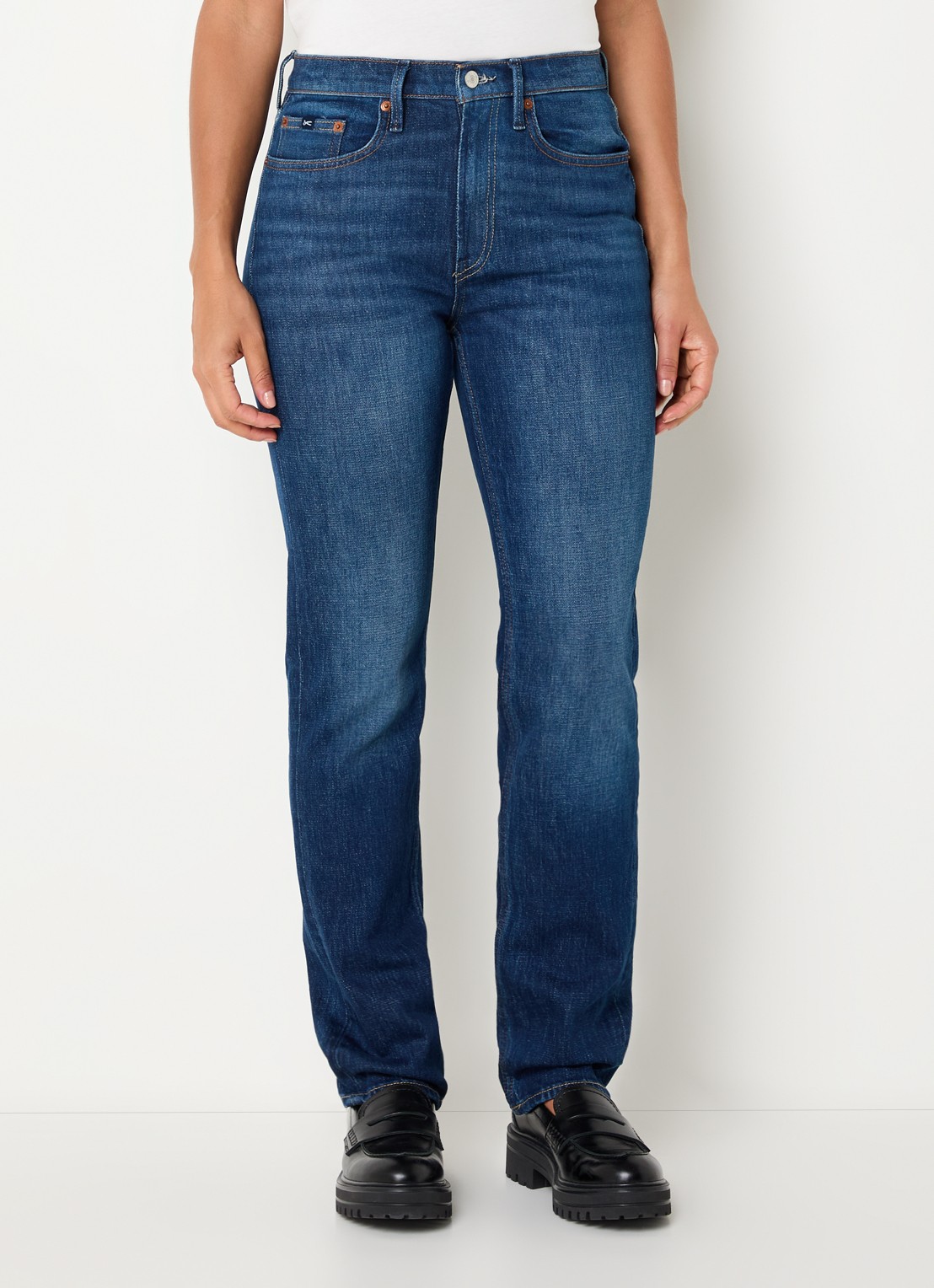 Denham Mizuki high waist slim fit jeans met donkere wassing - detail 4 indigo