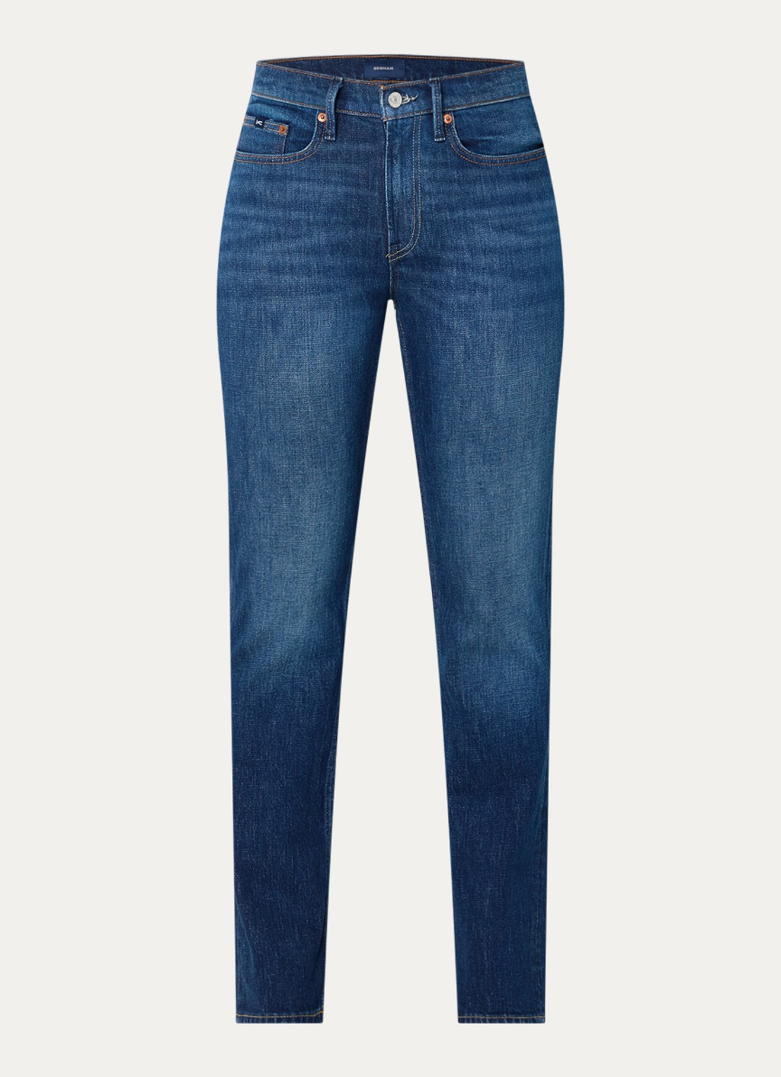 Denham Mizuki high waist slim fit jeans met donkere wassing - voorkant 2 indigo