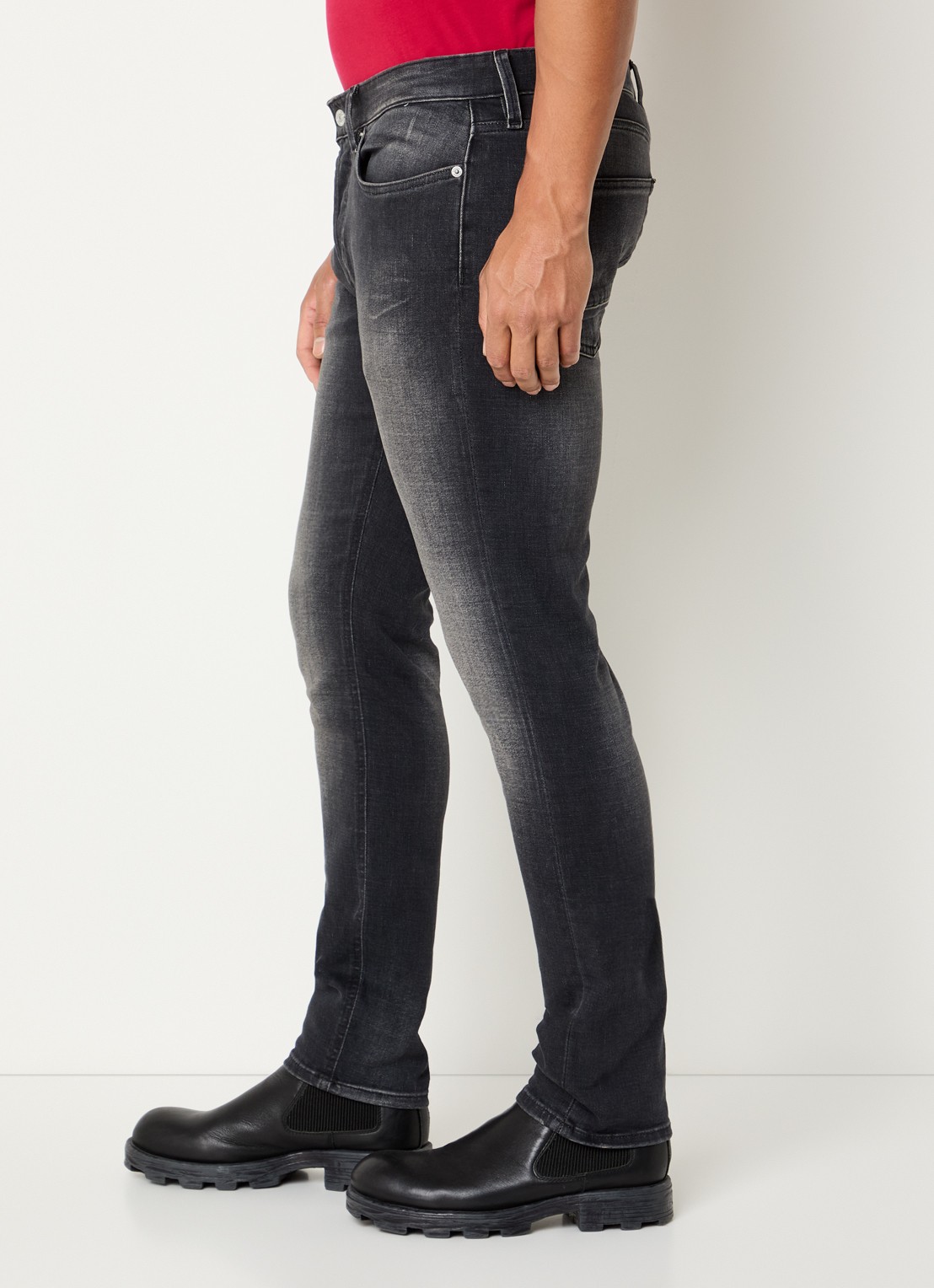 Denham Razor Duke slim fit jeans met gekleurde wassing - detail 5 zwart
