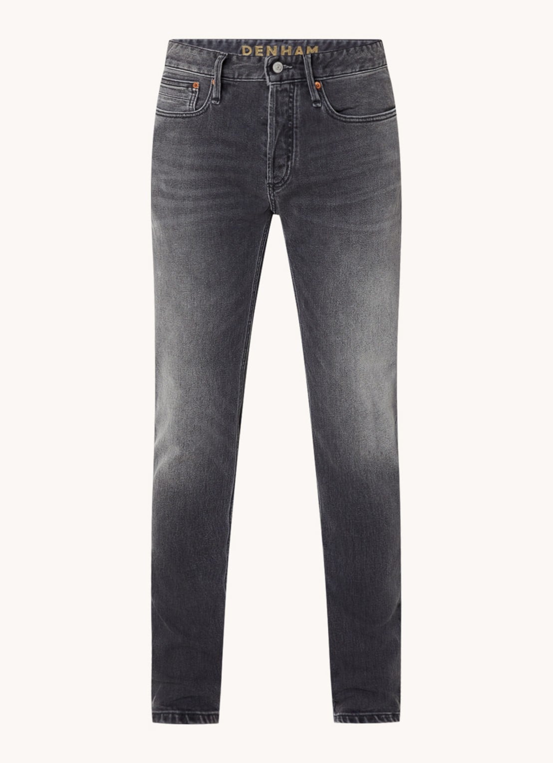 Denham Razor slim fit jeans met gekleurde wassing - voorkant donkergrijs