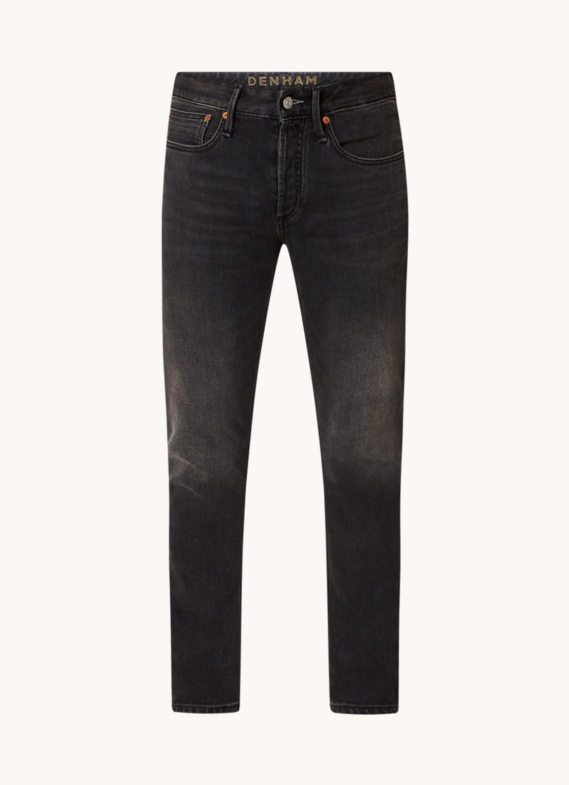 Denham Razor slim fit jeans met gekleurde wassing - voorkant 2 zwart