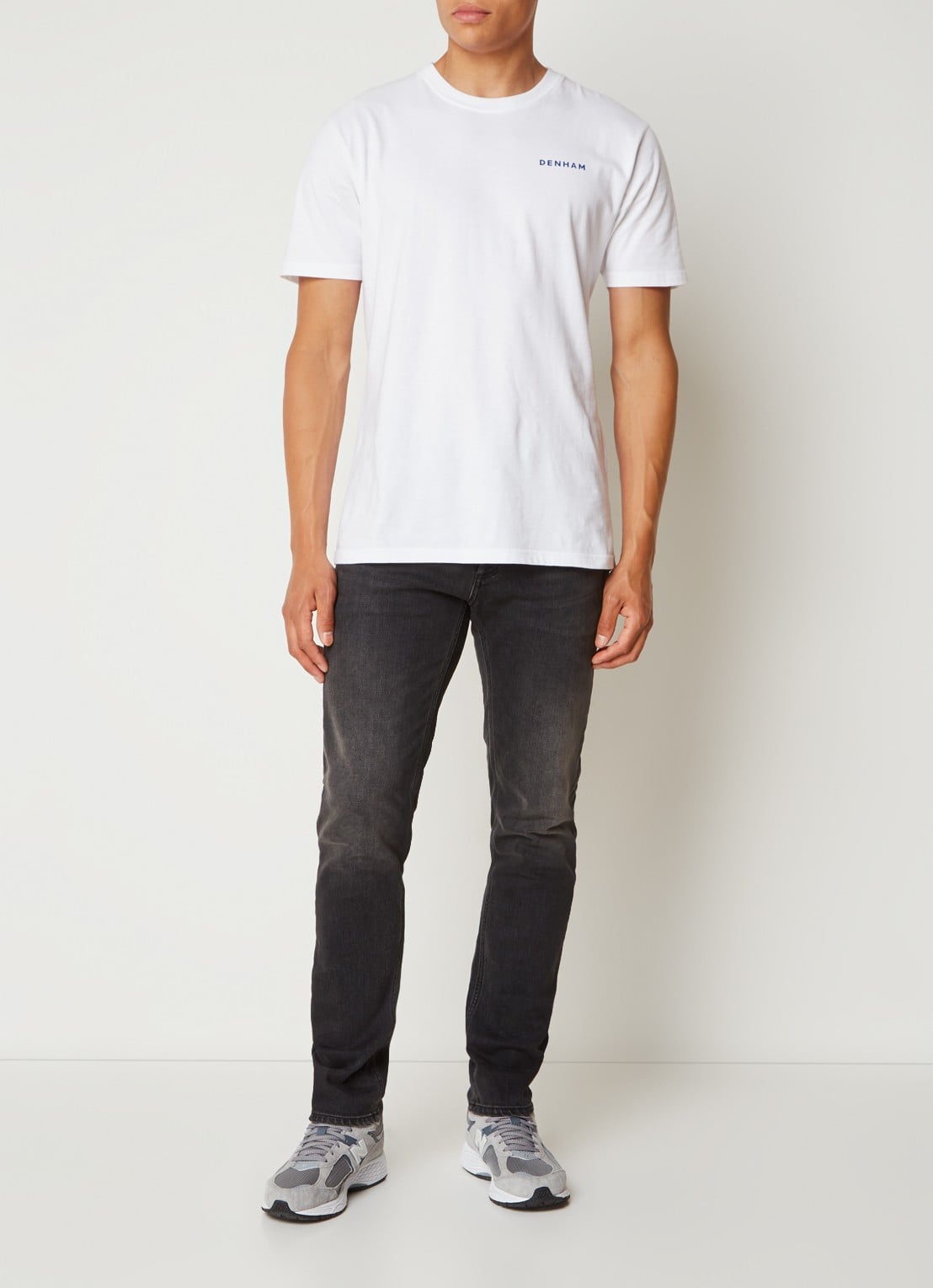 Denham Razor slim fit jeans met gekleurde wassing - voorkant 3 zwart
