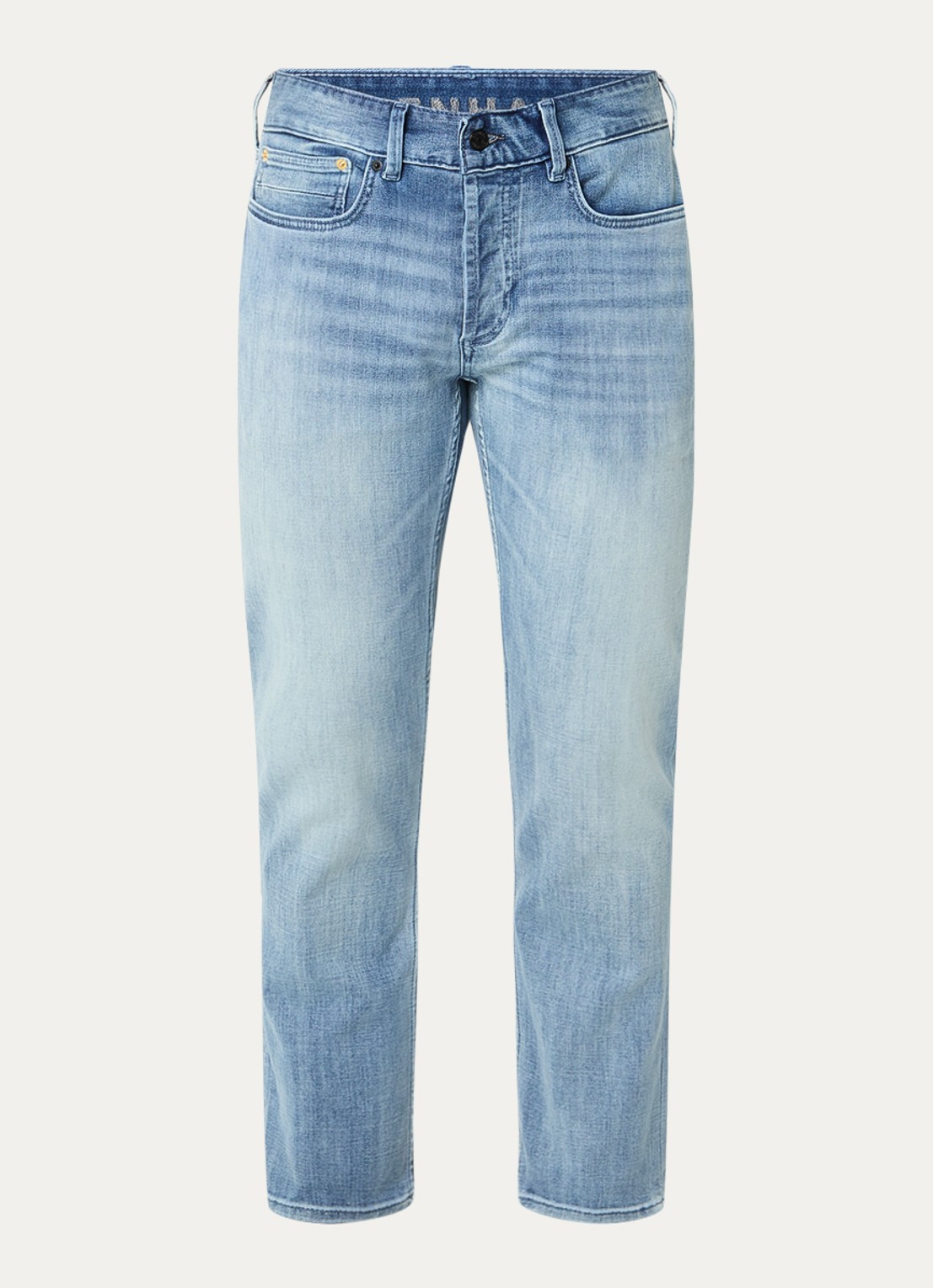 Denham Razor slim fit jeans met lichte wassing - voorkant 2 indigo