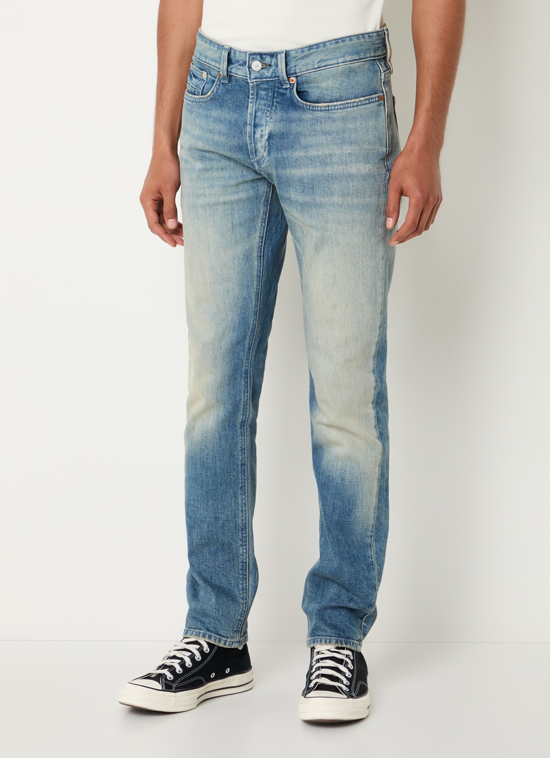 Denham Razor slim fit jeans met medium wassing - detail 3 indigo