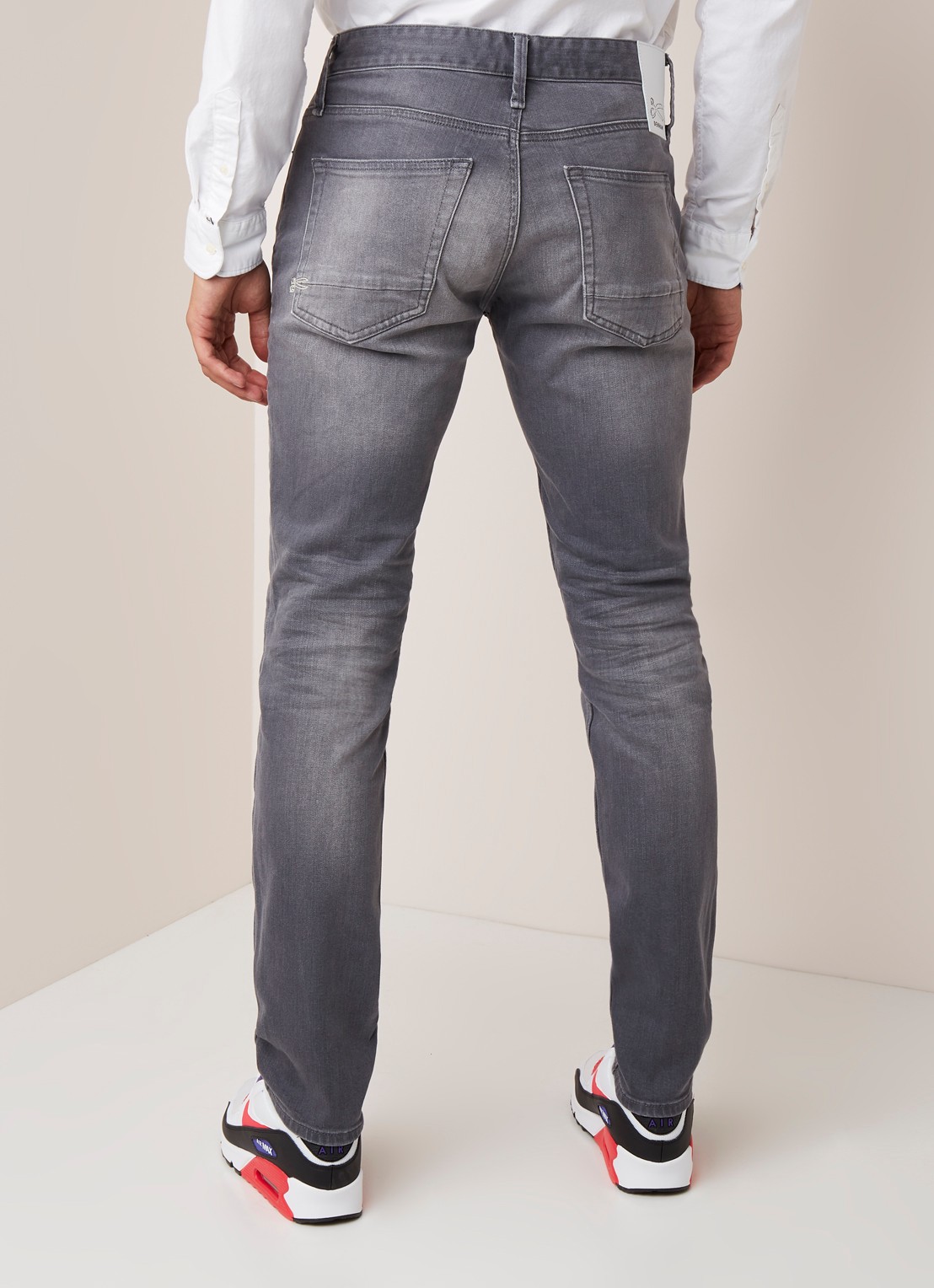Denham Razor slim fit jeans met stretch - achterkant middengrijs