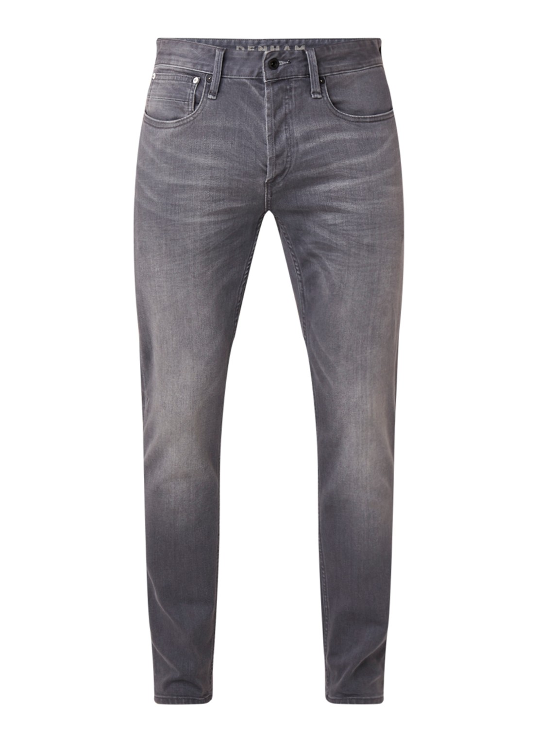 Denham Razor slim fit jeans met stretch - voorkant 4 middengrijs