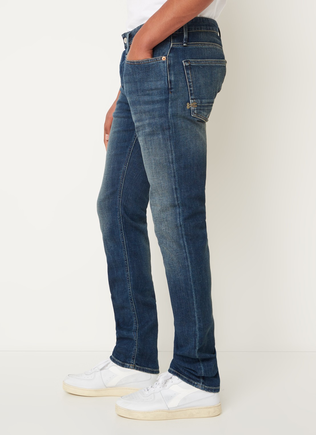 Denham Razor slim fit jeans met stretch - detail 5 indigo