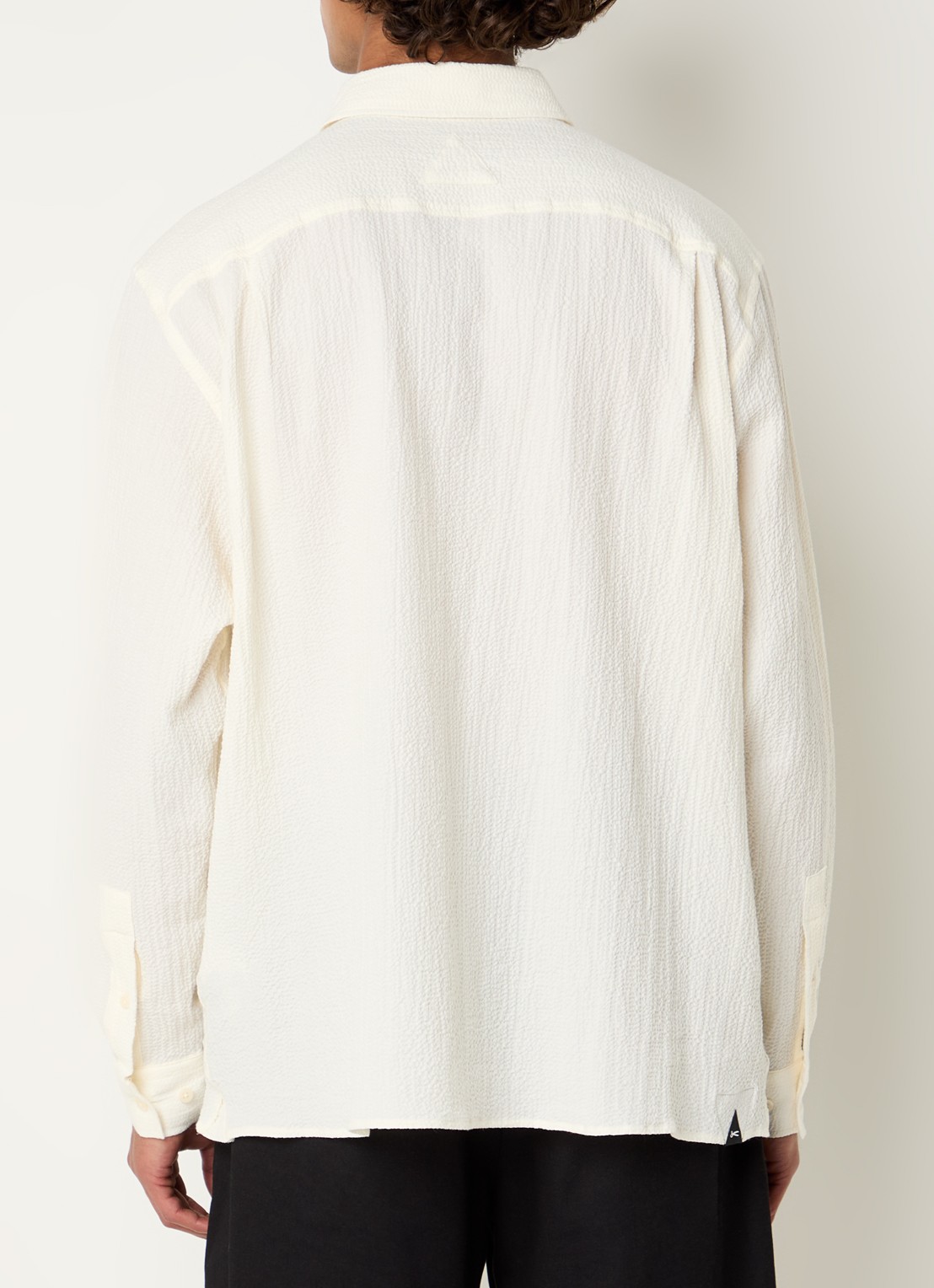 Denham Regular fit overhemd met logoborduring - achterkant 2 creme