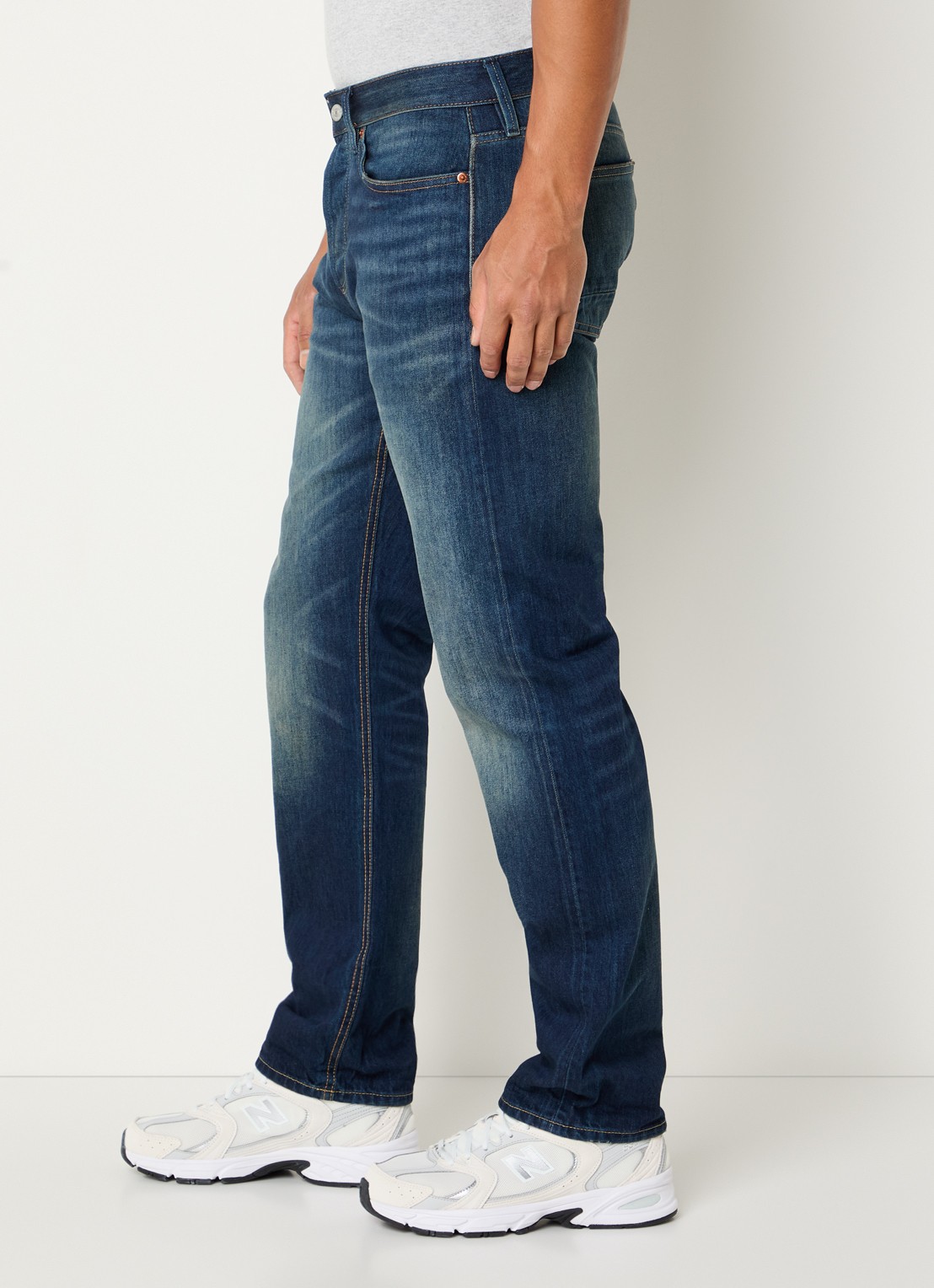 Denham Ridge Kurt straight leg jeans met medium wassing - detail 5 indigo