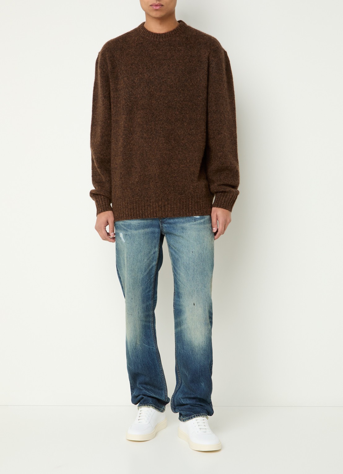Denham Ridge R Jackson straight leg jeans met donkere wassing - voorkant 4 indigo