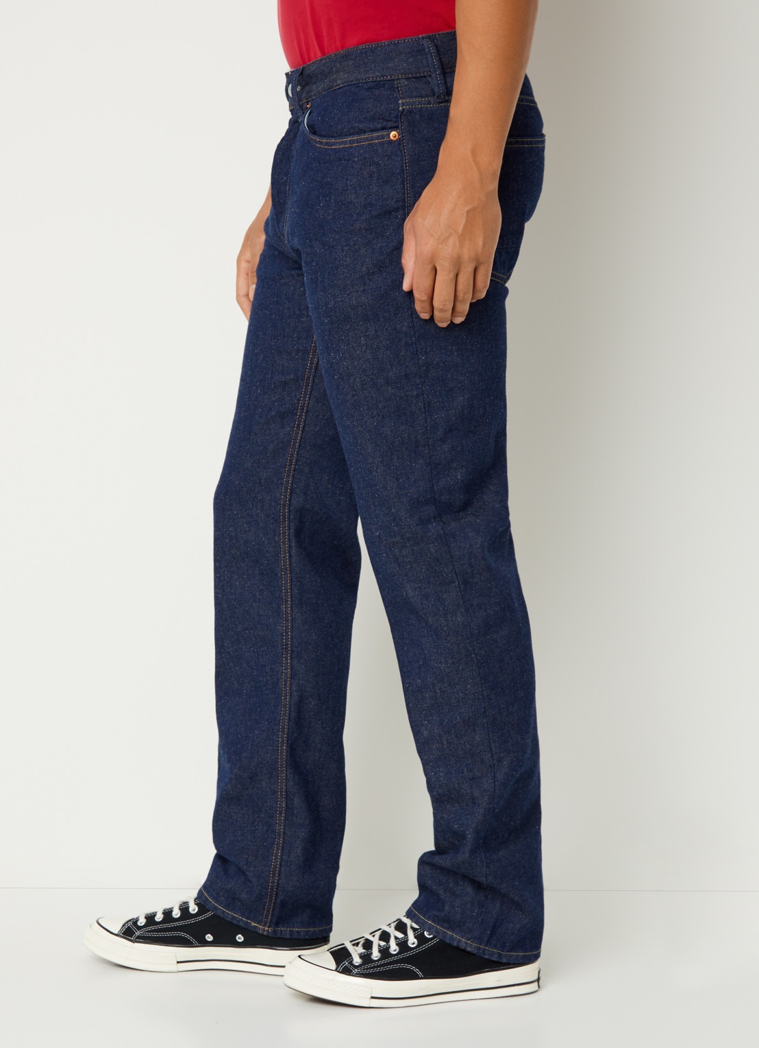 Denham Ridge straight fit jeans met donkere wassing - detail 2 indigo