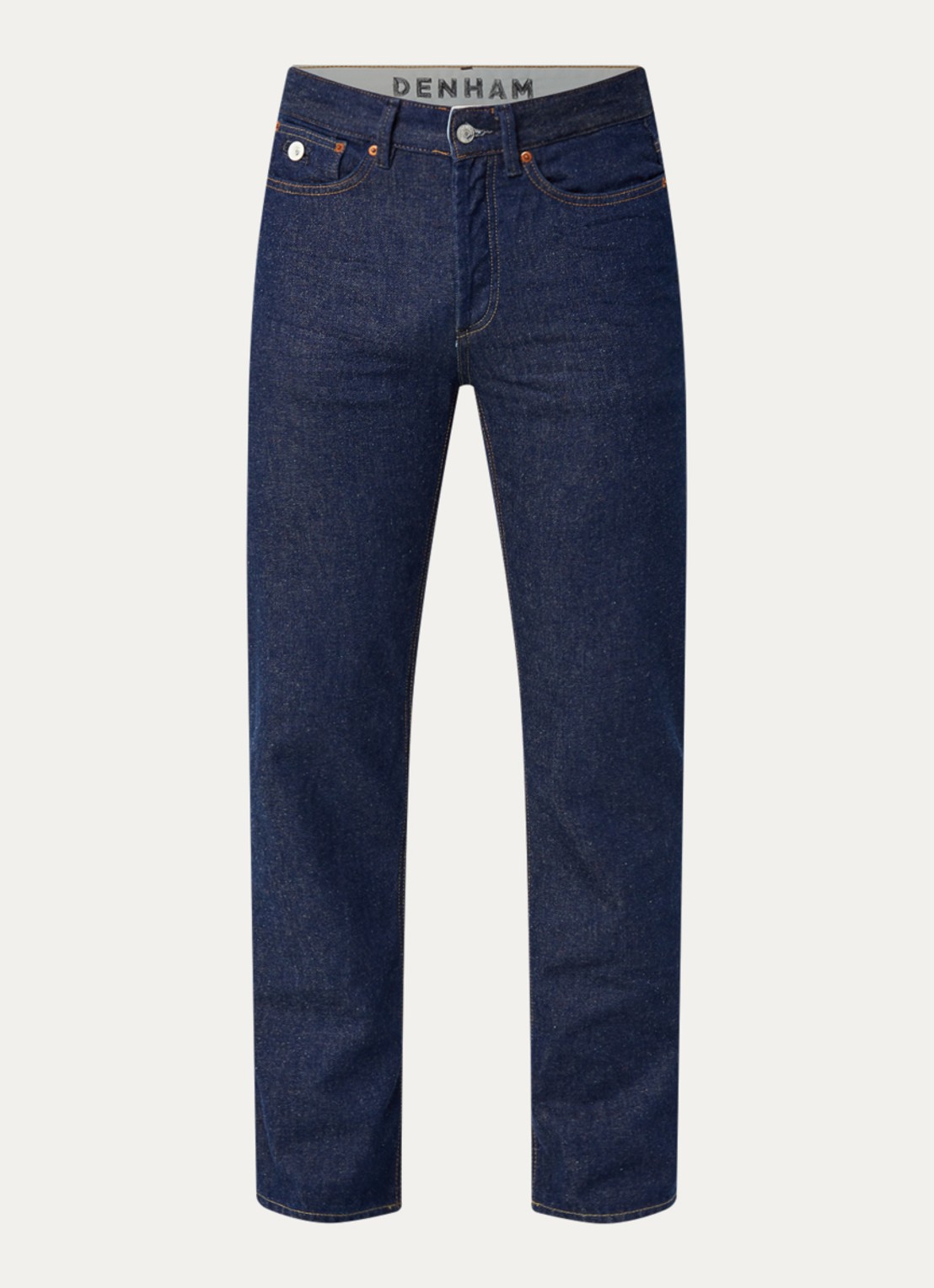 Denham Ridge straight fit jeans met donkere wassing - voorkant 5 indigo