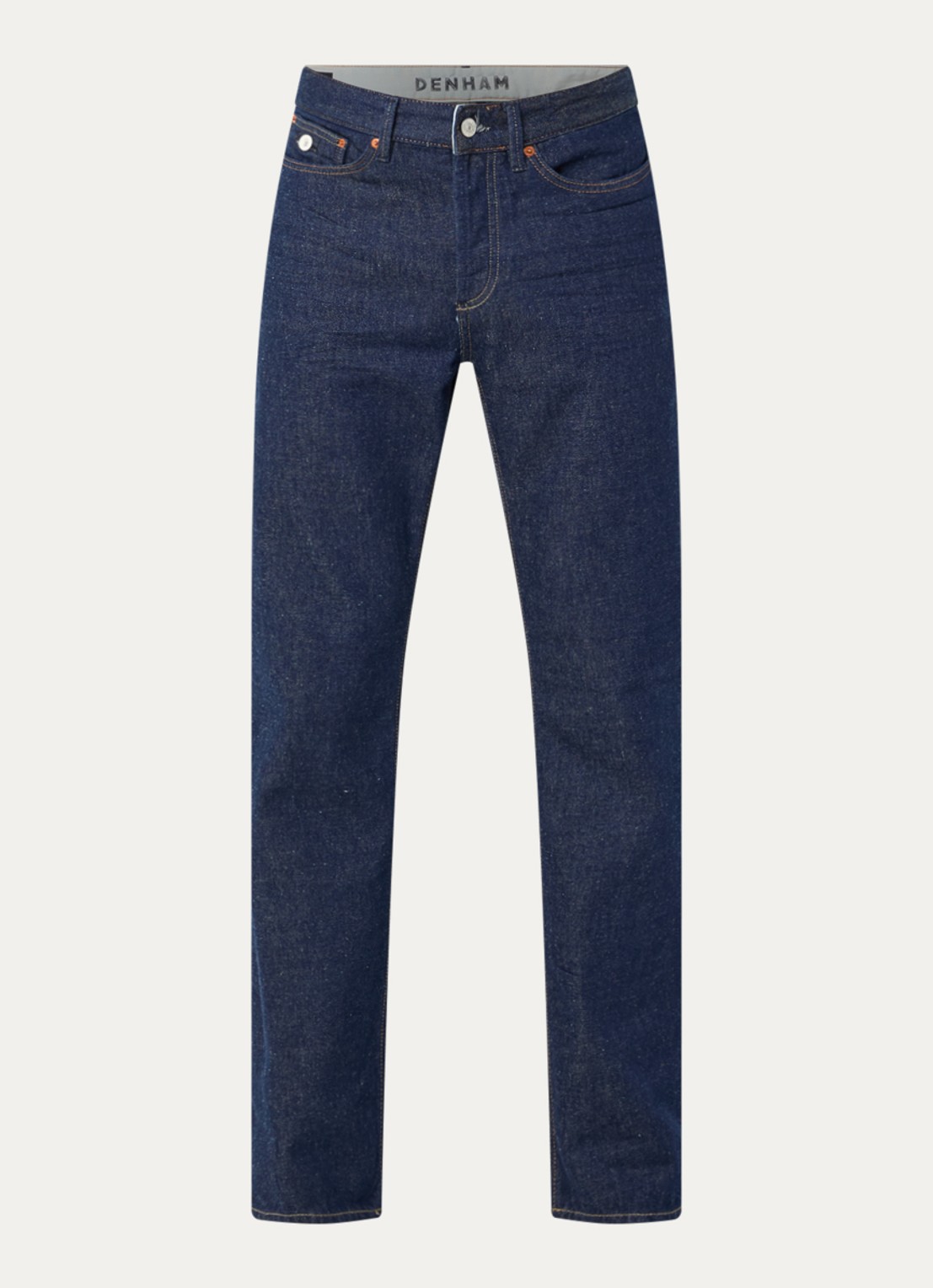 Denham Ridge straight fit jeans met donkere wassing - voorkant 7 indigo