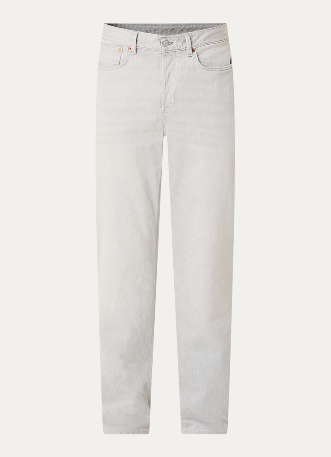 Denham Ridge straight fit jeans met steekzakken - voorkant 2 grijs