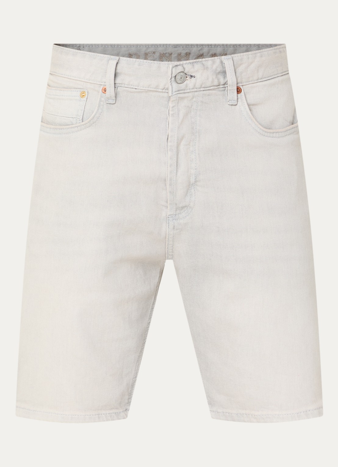 Denham Ridge straight fit korte broek van denim - voorkant grijs