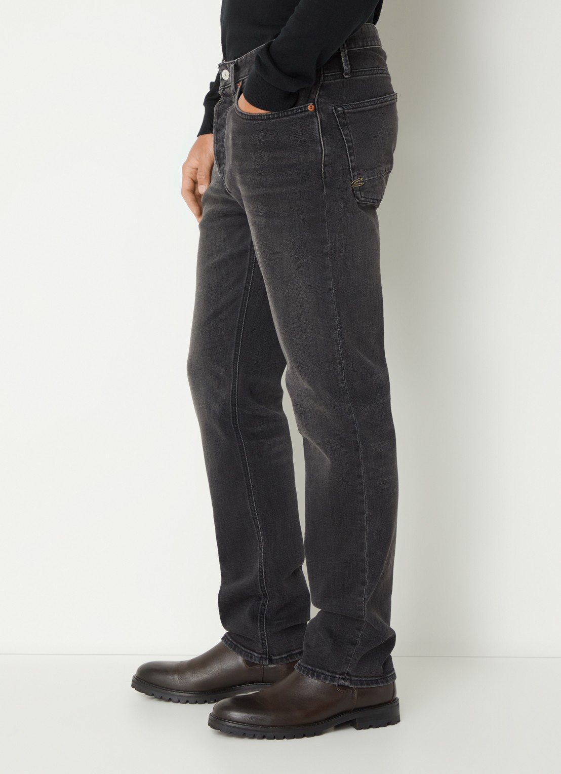 Denham Ridge straight leg jeans met gekleurde wassing - detail 2 zwart