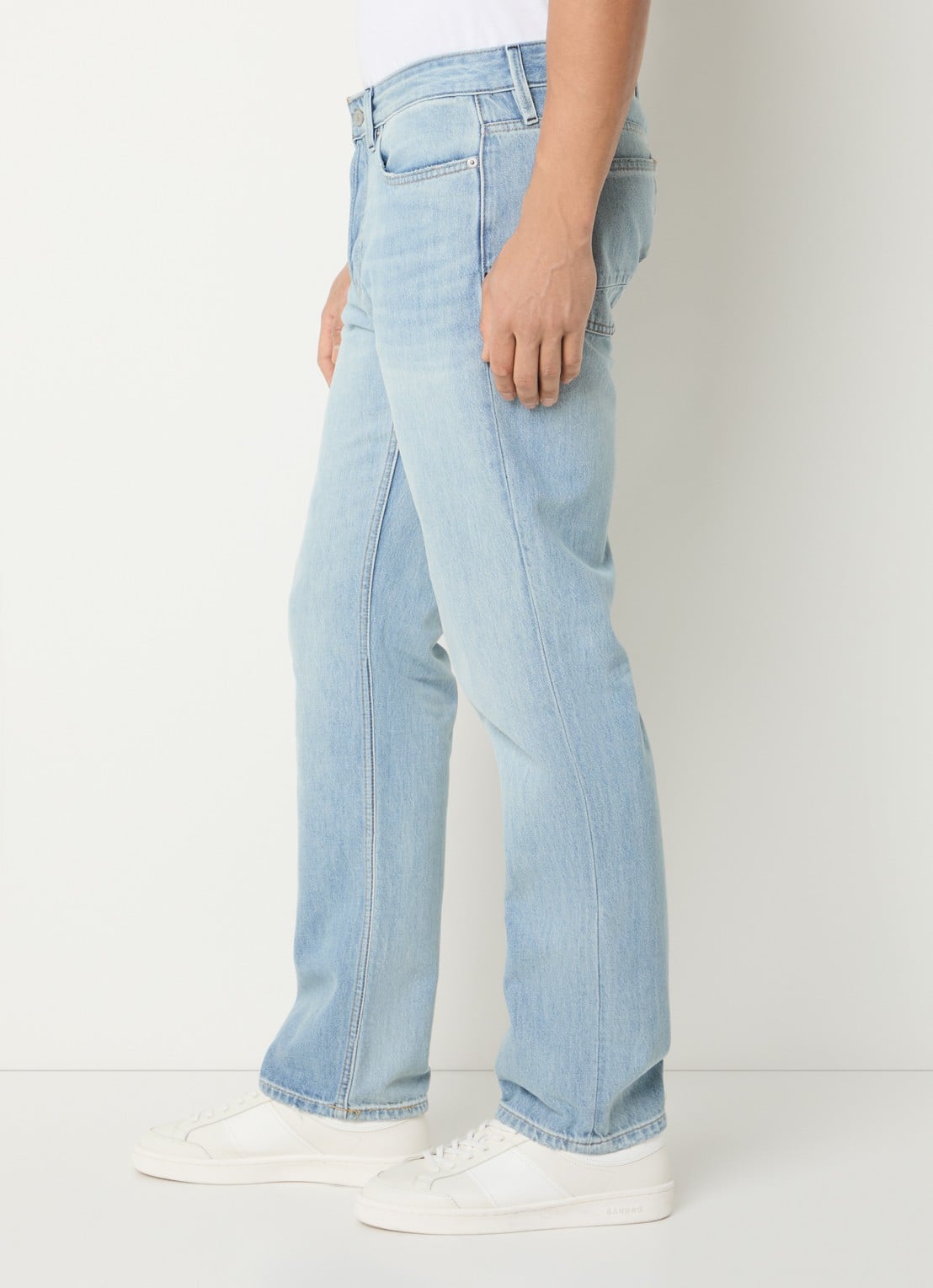 Denham Ridge straight leg jeans met lichte wassing - detail 2 indigo