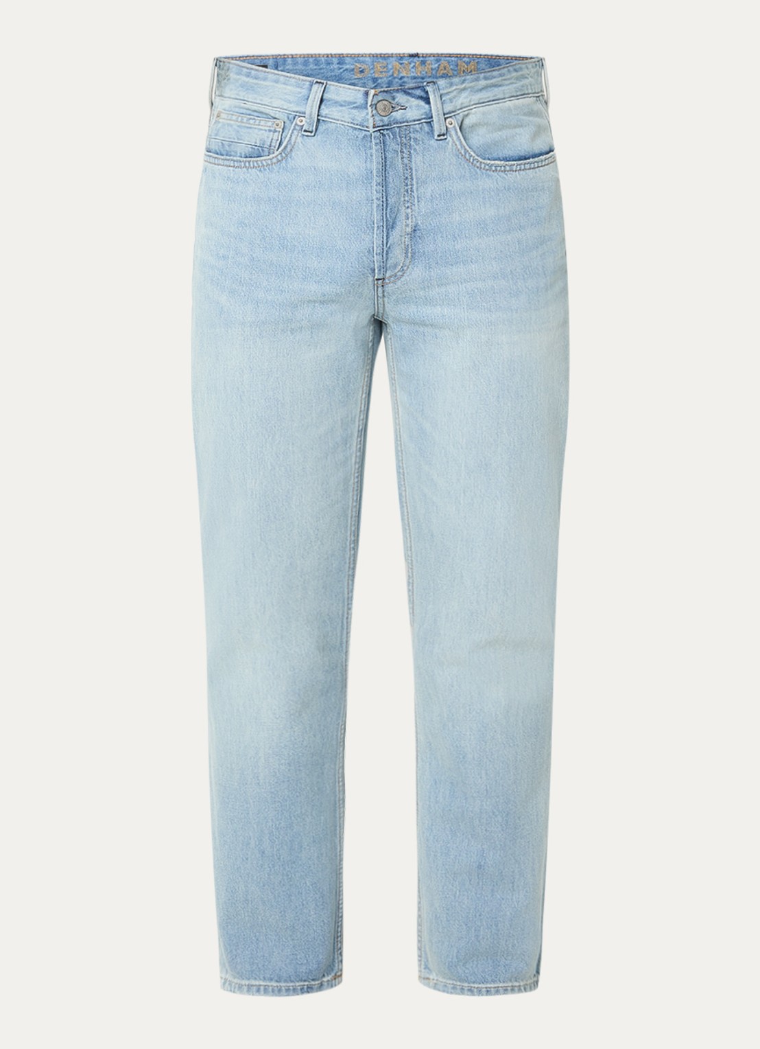 Denham Ridge straight leg jeans met lichte wassing - voorkant 3 indigo