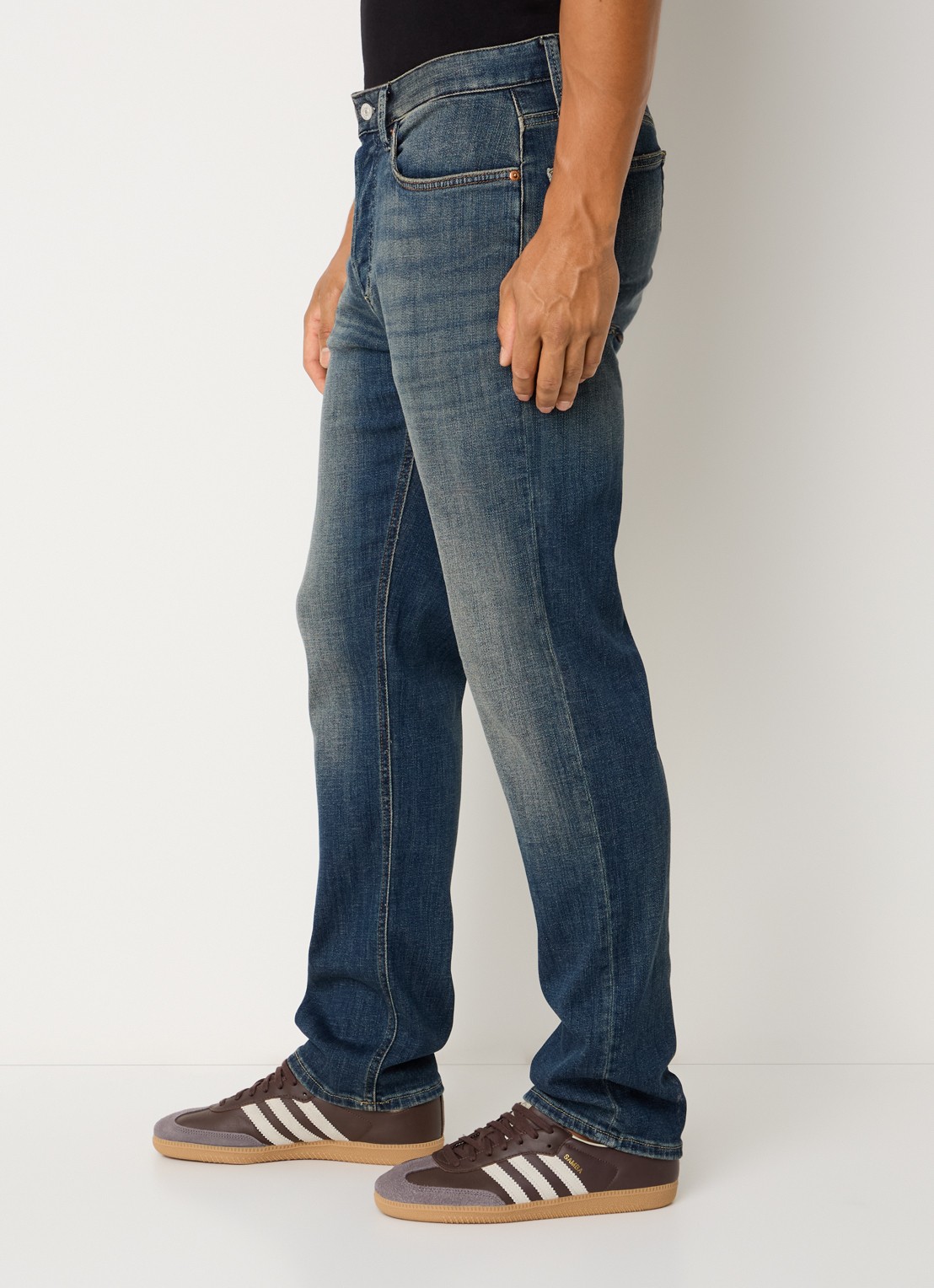 Denham Ridge straight leg jeans met medium wassing - detail 3 indigo