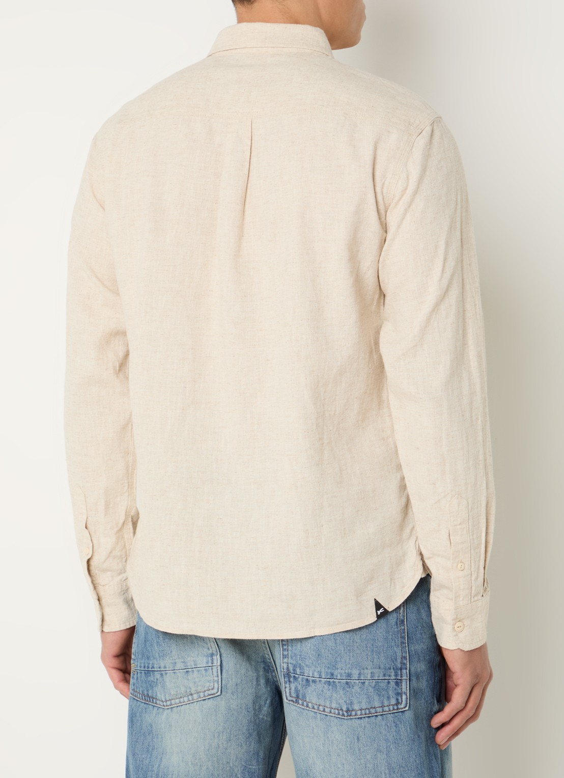 Denham Scissor regular fit overhemd in linnenblend - achterkant 4 beige